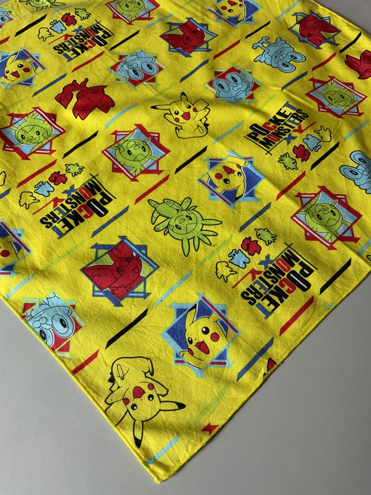 Japanese Brand Vintage Pokemon Pocket Monster Yellow Bandana Size ONE SIZE - 5 Thumbnail