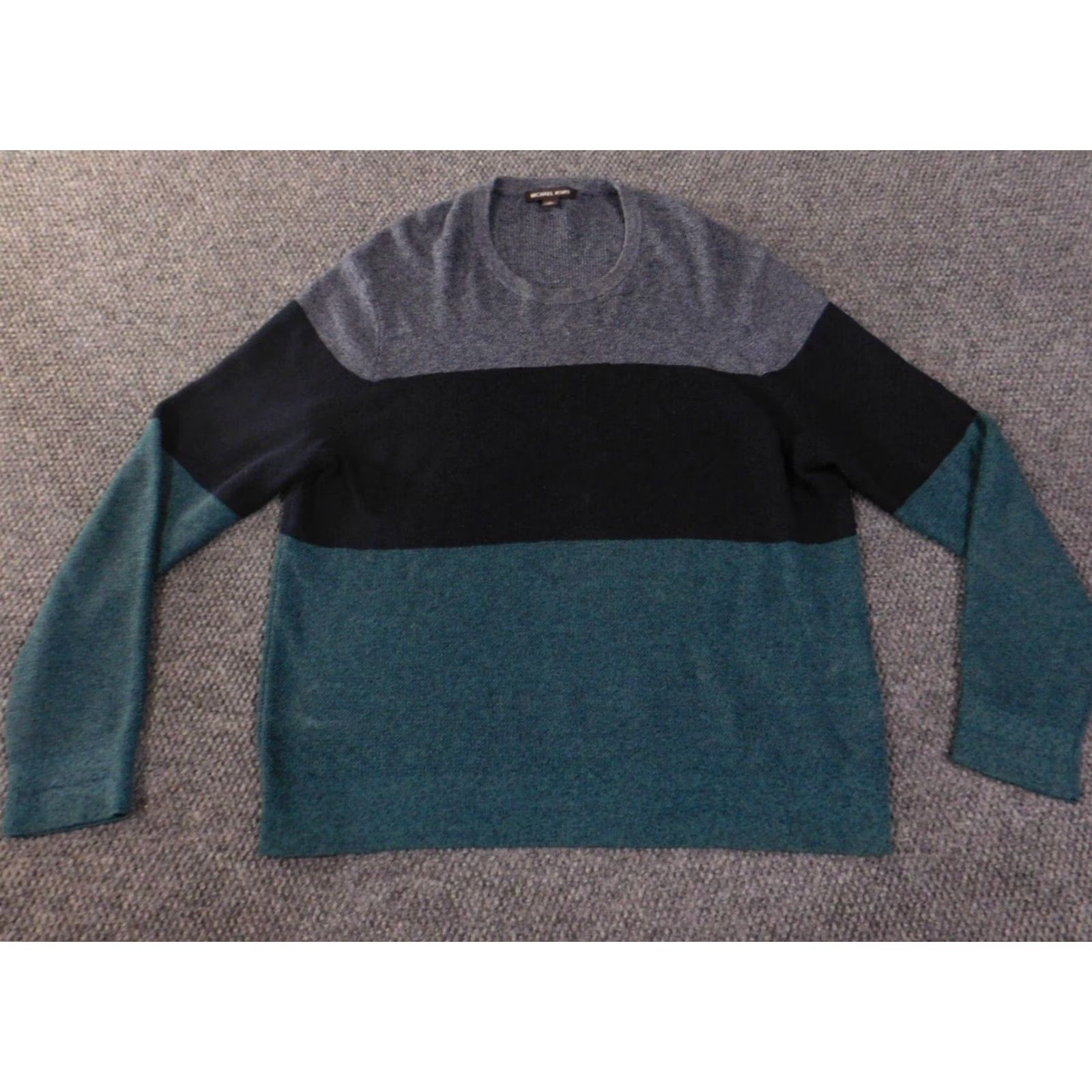 Michael Kors Michael Kors Sweater Mens XL Green Striped Cotton Wool Crewneck Pullover Size US XL / EU 56 / 4 - 2 Thumbnail