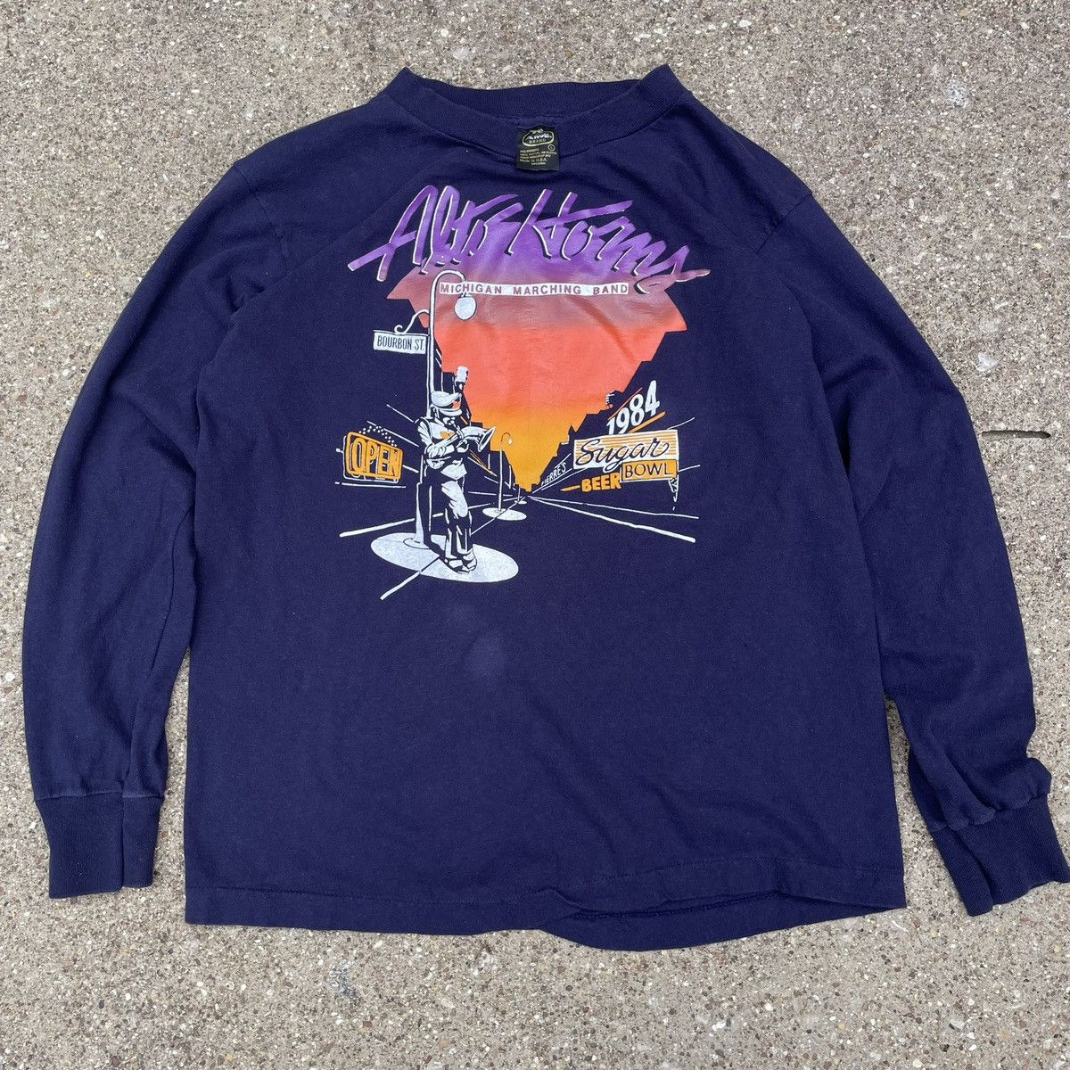 Anvil Vtg 80s University of Michigan Marching Band Long Sleeve Tee Size US L / EU 52-54 / 3 - 1 Thumbnail
