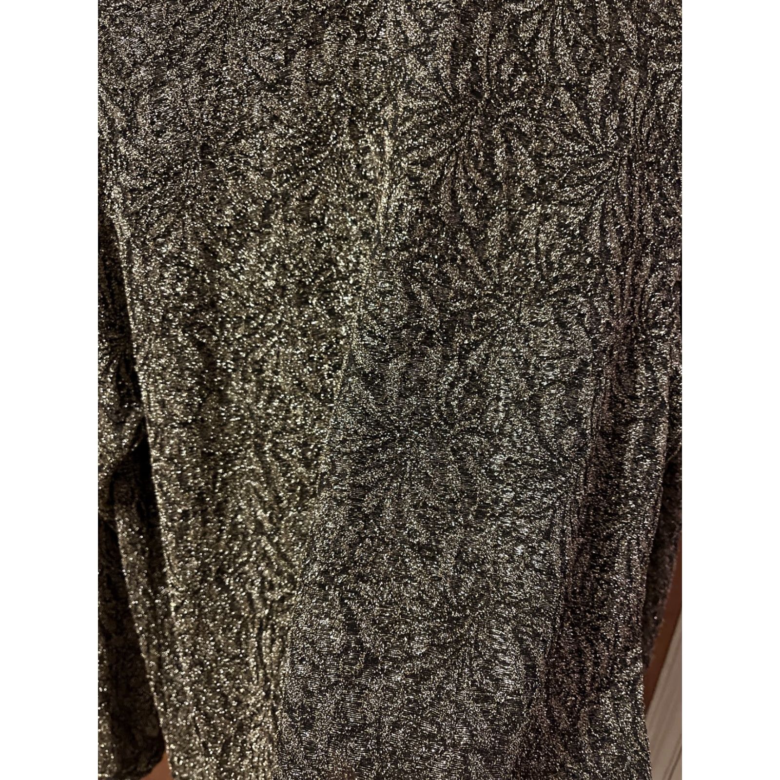 Giorgio Armani VINTAGE Giorgio Armani Blouse Women's 46/12 Gold Metallic Art Deco 1980s Italy Formal Size L / US 10 / IT 46 - 3 Thumbnail