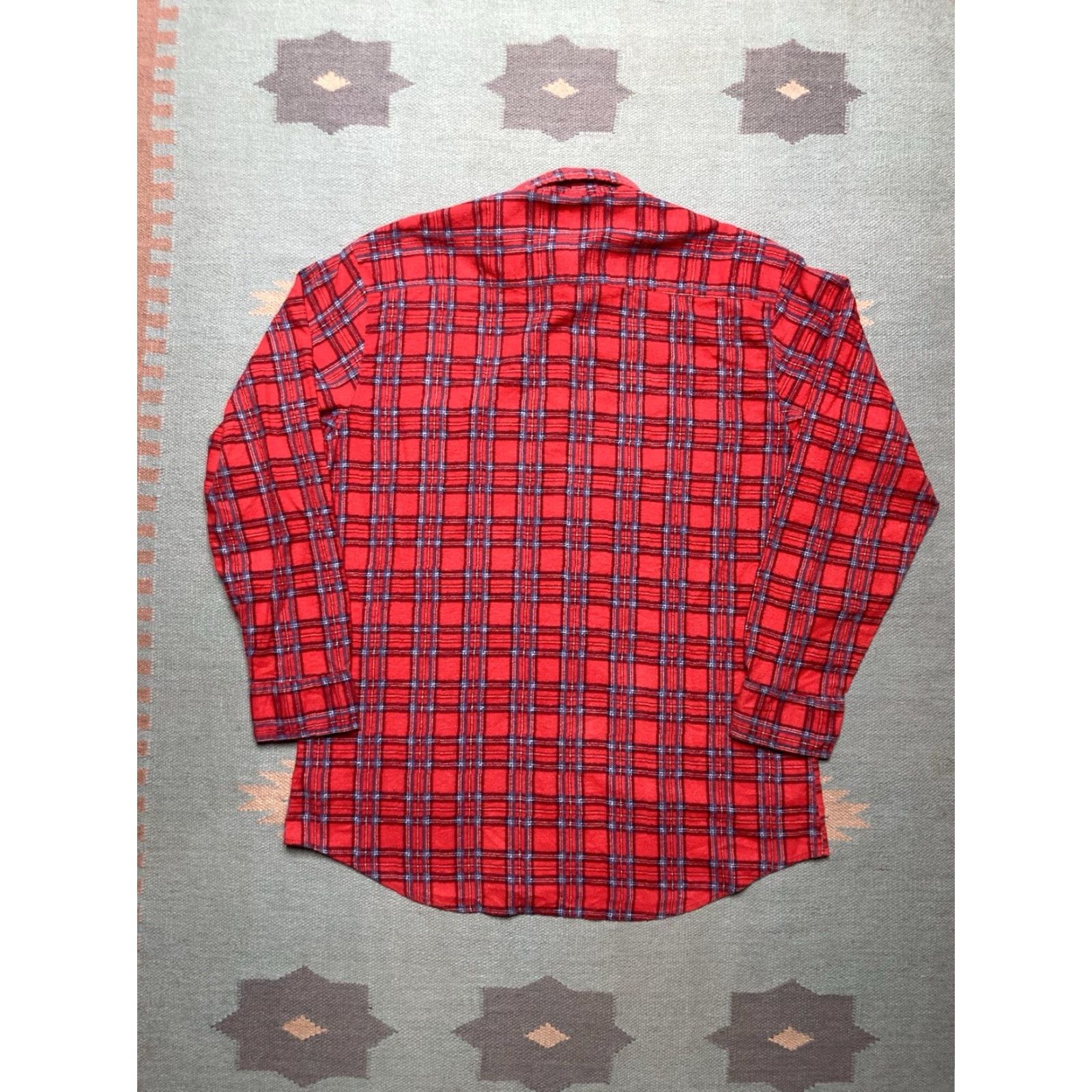 McGregor VINTAGE McGregor Flannel Shirt 80s Plaid Cotton Button-Up XL Tall Red Mens Size US XL / EU 56 / 4 - 5 Thumbnail