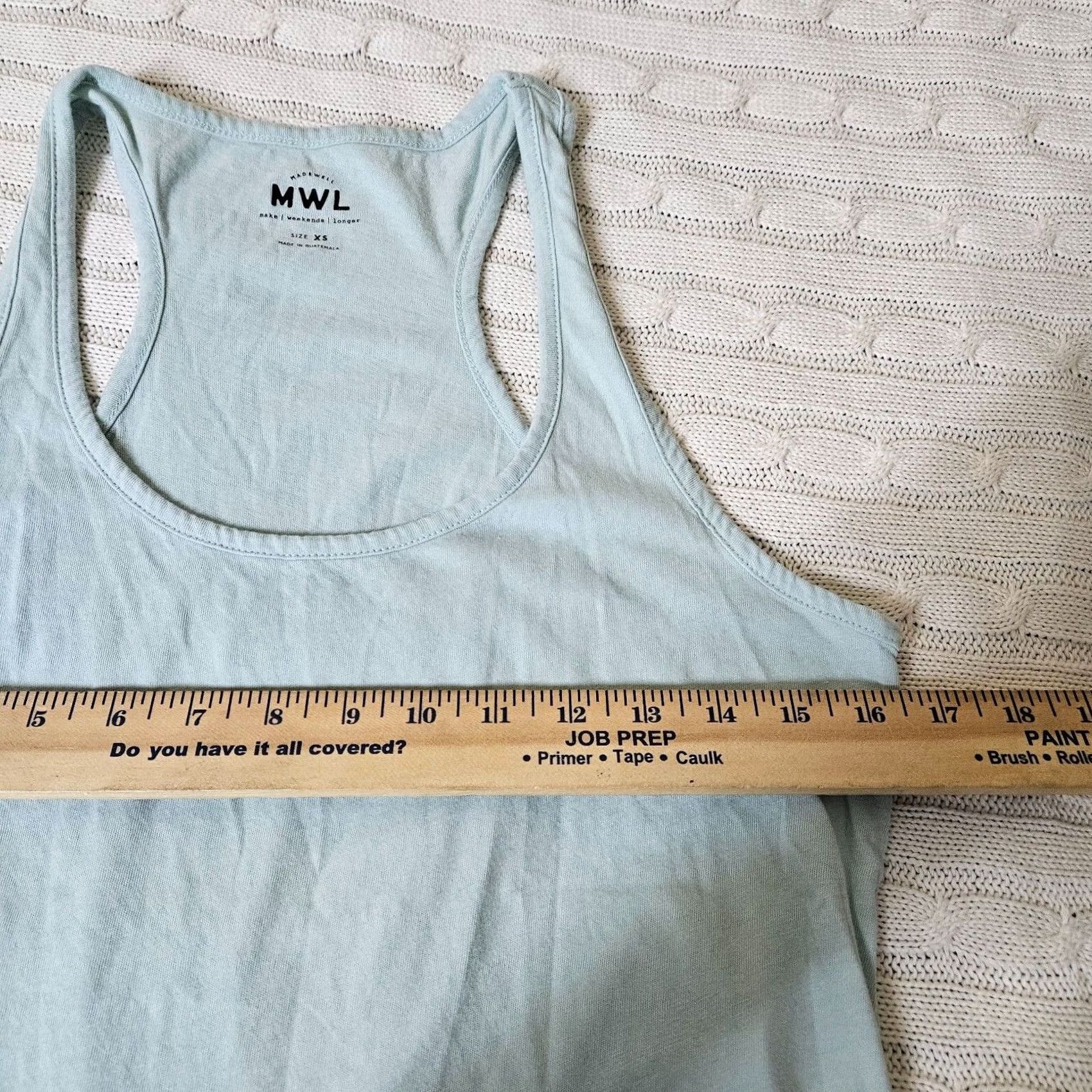 Madewell MWL Madewell Tank Women's XS Light Blue Round Neck Sleeveless Cotton Blend Basic All Seasons Casual Shirt 90s? Size XS / US 0-2 / IT 36-38 - 5 Thumbnail