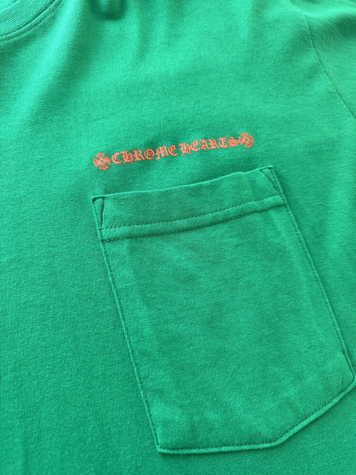 Chrome Hearts Horseshoe Long Sleeve T-shirt Green/Orange