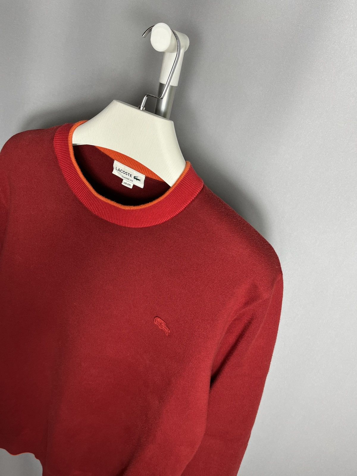 Designer × Lacoste lacoste sweater men red sweatshirt orange long sleeve cotton Size US XXL / EU 58 / 5 - 3 Thumbnail