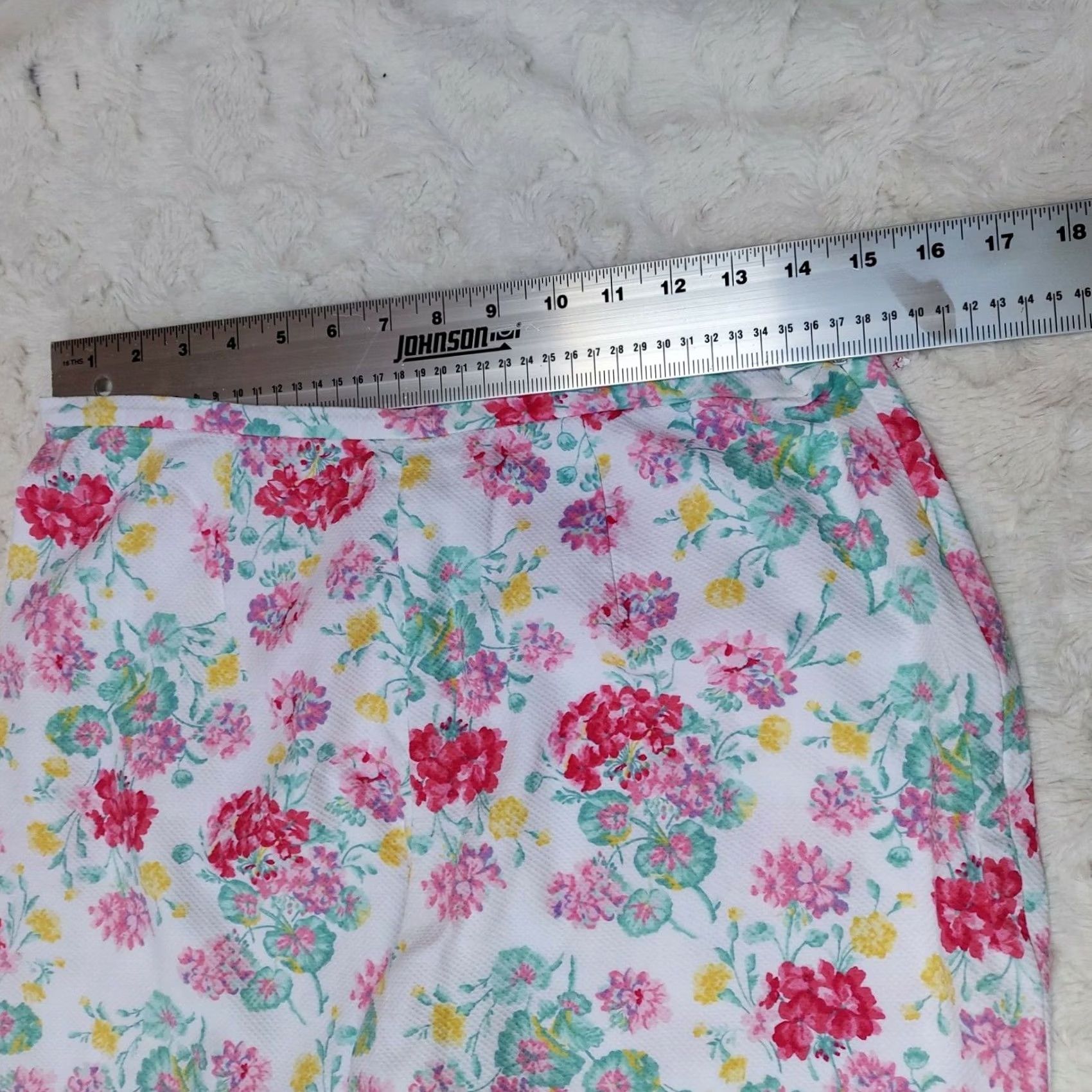Laura Ashley Laura Ashley Womens Cotton Multicolor Floral High Rise Cropped Pants Size 10 Size 32" / US 10 / IT 46 - 5 Thumbnail
