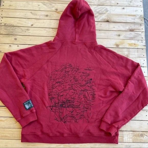Reese Cooper NEW REESE COOPER HITCHHIKING RED GRAPHIC JERSEY HOODIE L Size US L / EU 52-54 / 3 - 4 Thumbnail