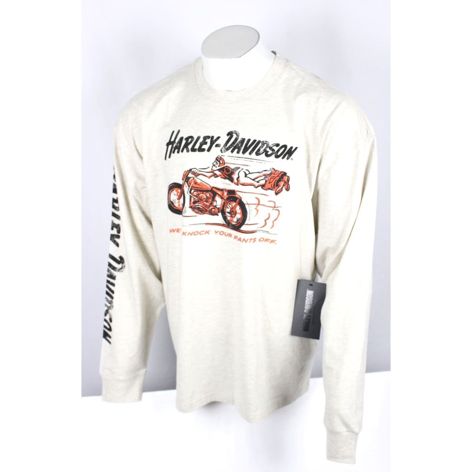 Harley Davidson Harley-Davidson T-Shirt Long Sleeve 2XL Tan Graphic Print Crew Neck Mens Regular Size US XXL / EU 58 / 5 - 5 Thumbnail