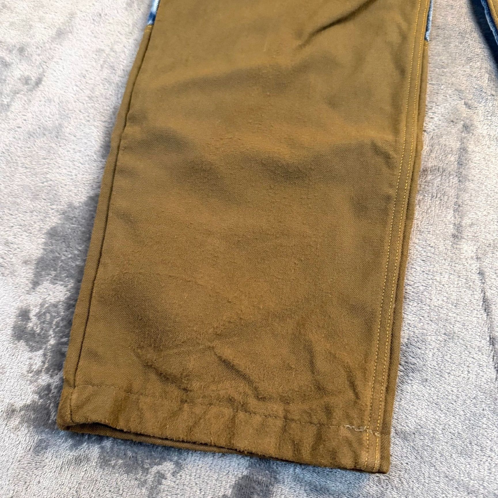 Vintage LL Bean Upland Field Jeans Denim Blue Olive Canvas 5-Pocket Mens 35x29 Straight Jeans Mens Regular Denim Cotton Size US 35 - 7 Thumbnail