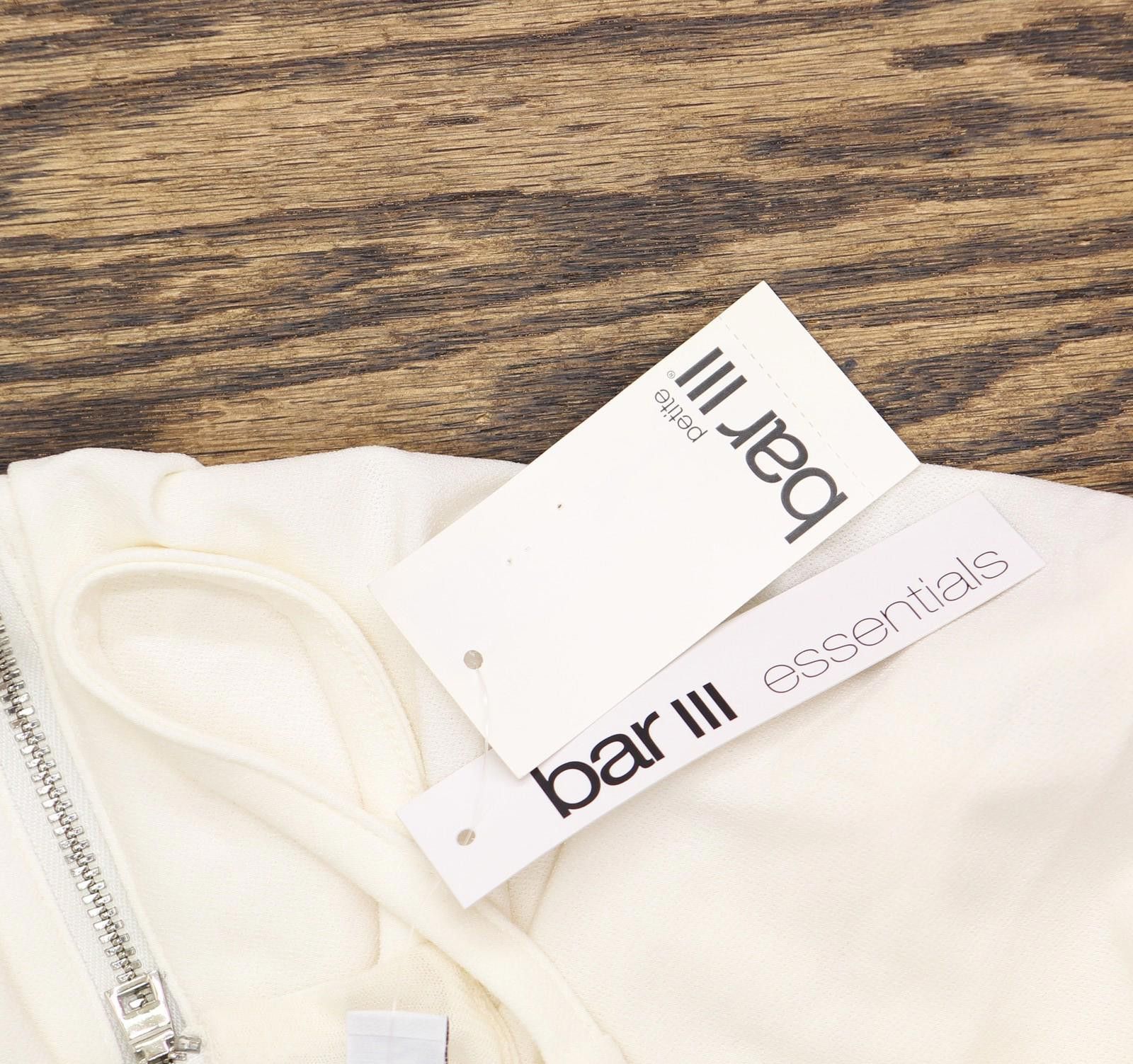 Bar III Nwt Bar Iii Womens Petite Zip Back Top Bright White Ps Size S / US 4 / IT 40 - 3 Thumbnail