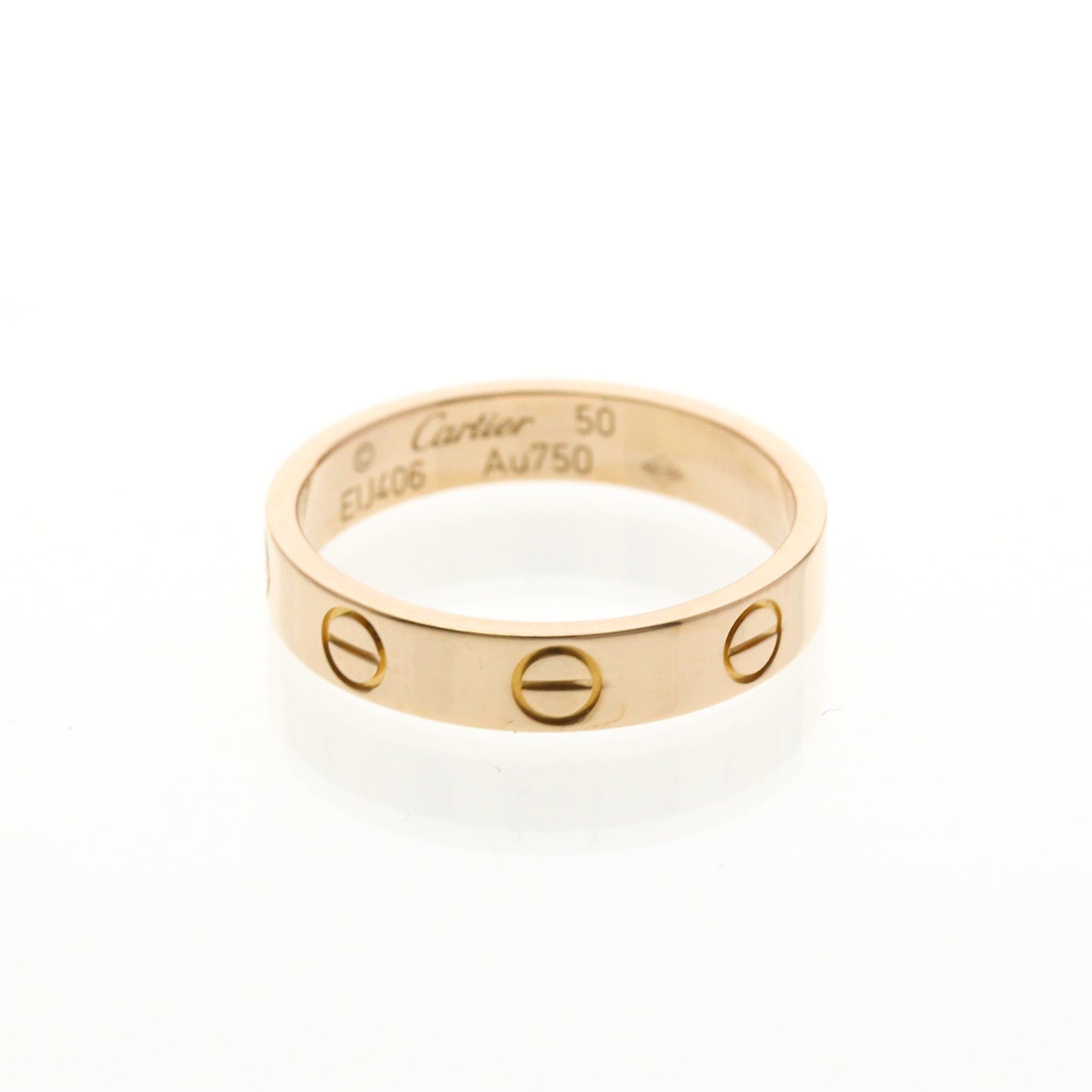 Cartier Cartier Mini Love Ring Pink Gold (18K) Fashion No Stone Band Ring Pink Gold Size ONE SIZE - 1 Thumbnail