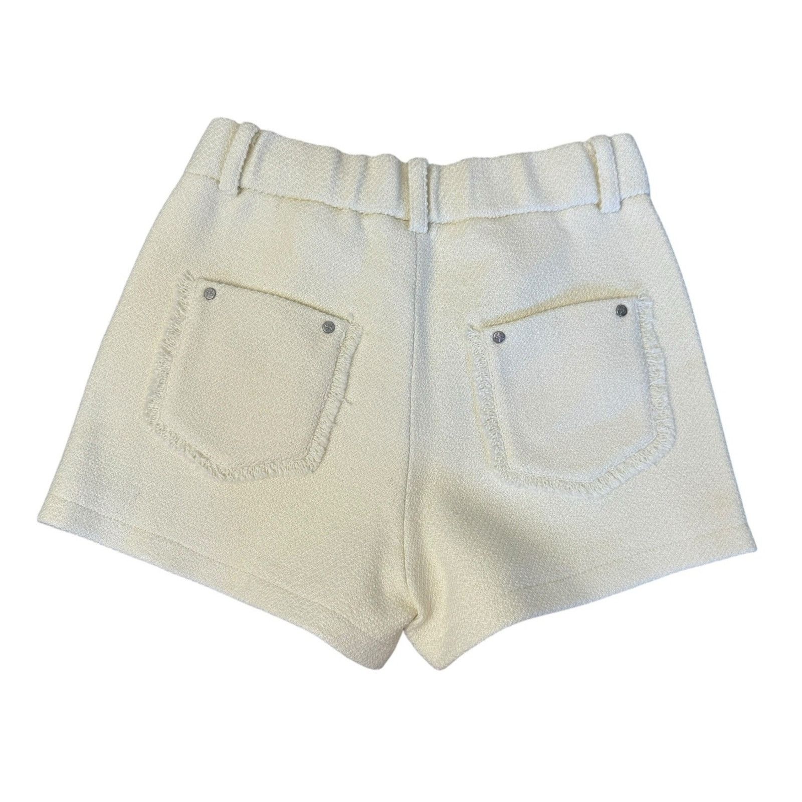 Other MACYMCCOY Ivory Studded Textured Cropped Jacket Shorts Set Size 26" / US 2 / IT 38 - 8 Thumbnail
