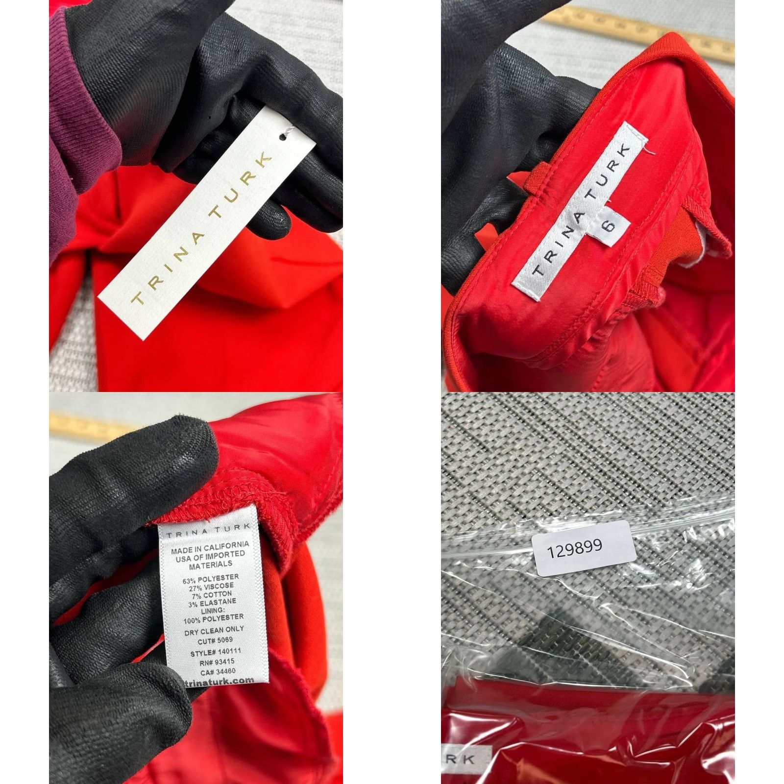 Trina Turk Trina Turk Dress Pants Womens 6 Red Stretch Mid Rise Skinny Leg Business New Dress Pants Slim Modern Casual Size 24" / US 00 / IT 34 - 8 Thumbnail
