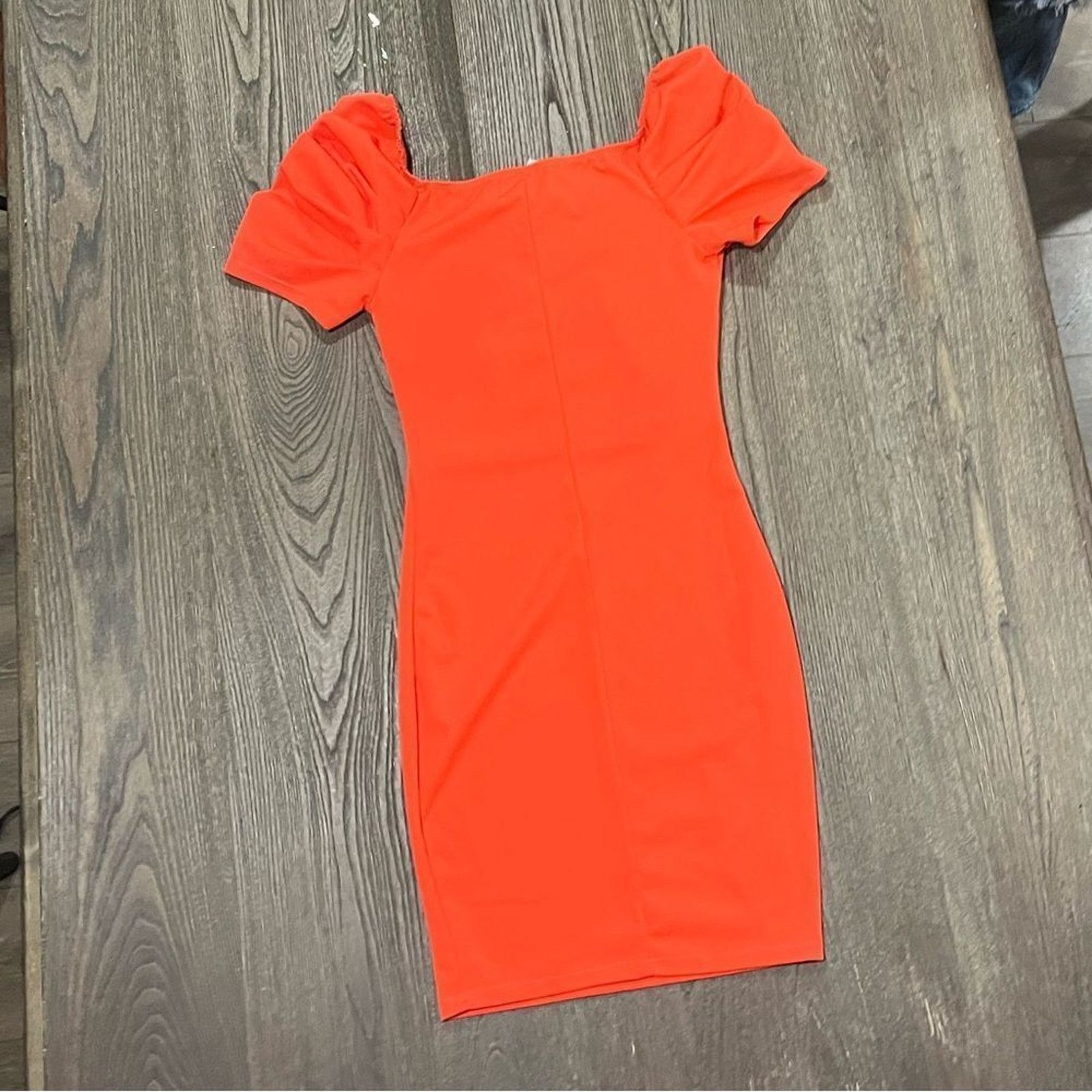 Vintage Gibiu Dress Mini Puff Sleeve Square Neck Fitted Bodycon Sz S Size S / US 4 / IT 40 - 4 Thumbnail