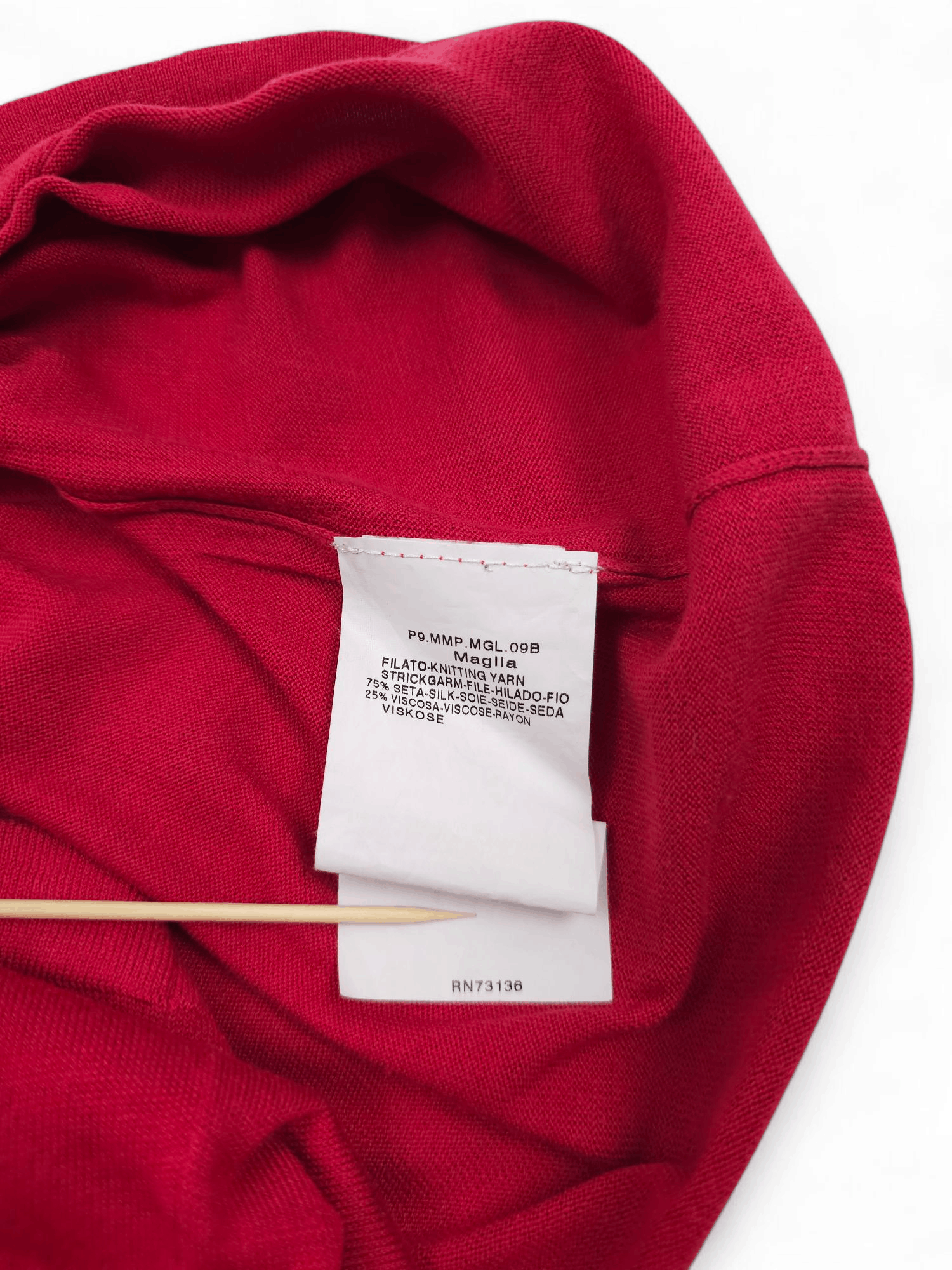 Max Mara 💎 Max Mara Silk Red Cowl Neck Knitted Sweatshirt Sweater Size M / US 6-8 / IT 42-44 - 5 Thumbnail