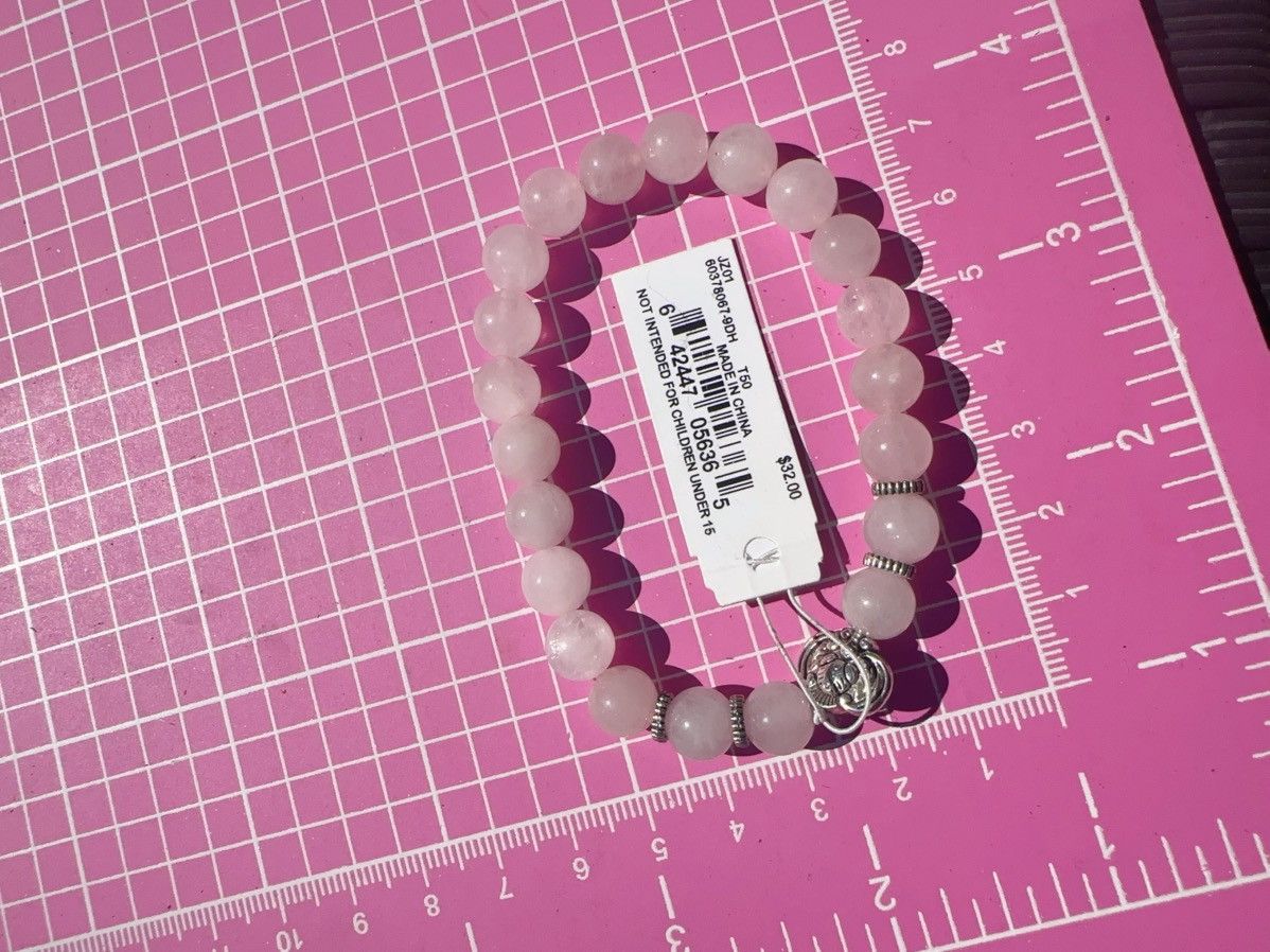 Anne Klein Anne Klein pink jade adjustable bracelet with silver lucky Size ONE SIZE - 1 Thumbnail