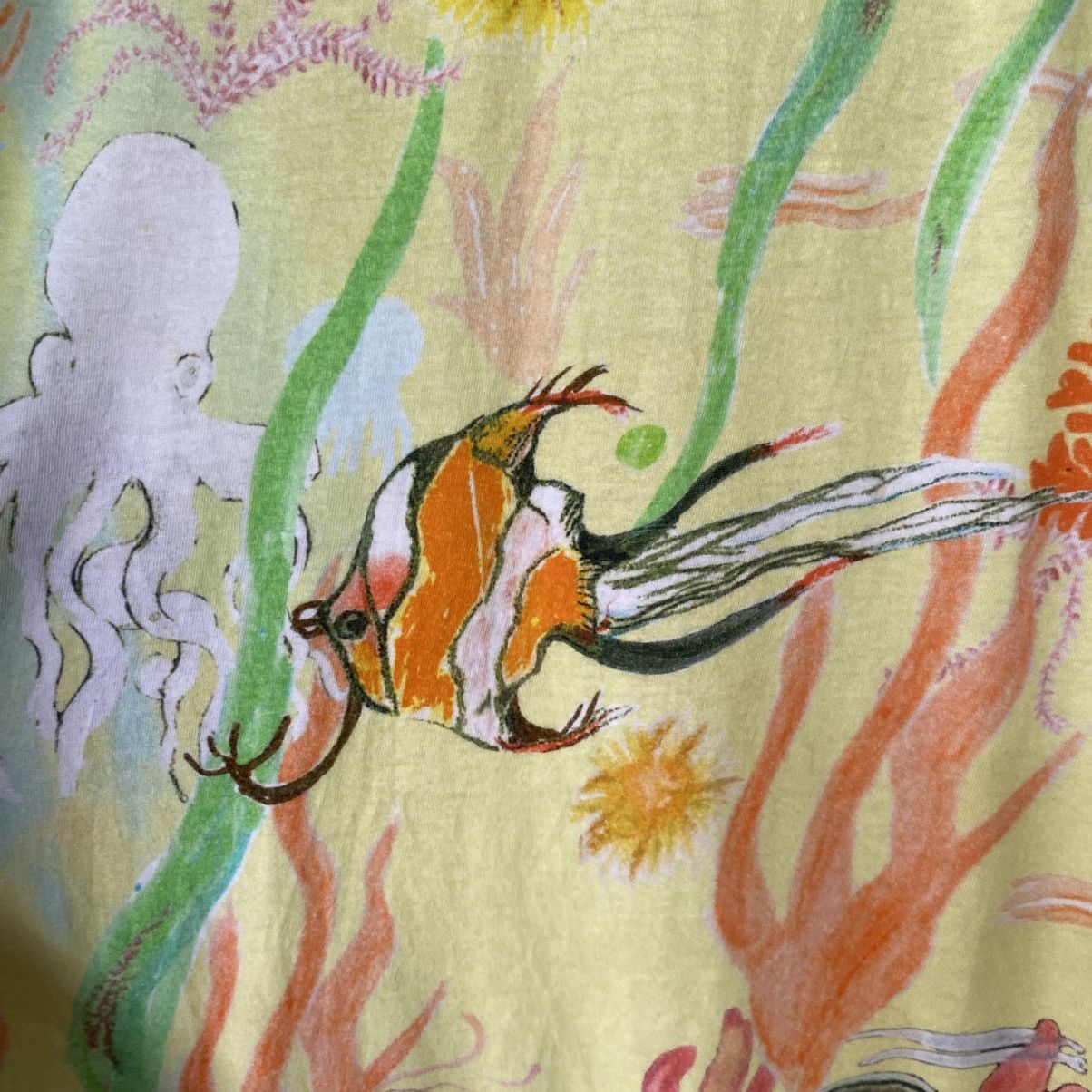 Tsumori Chisato TSUMORI CHISATO Yellow Ocean Print Short Sleeve Blouse Size XS / US 0-2 / IT 36-38 - 9 Thumbnail