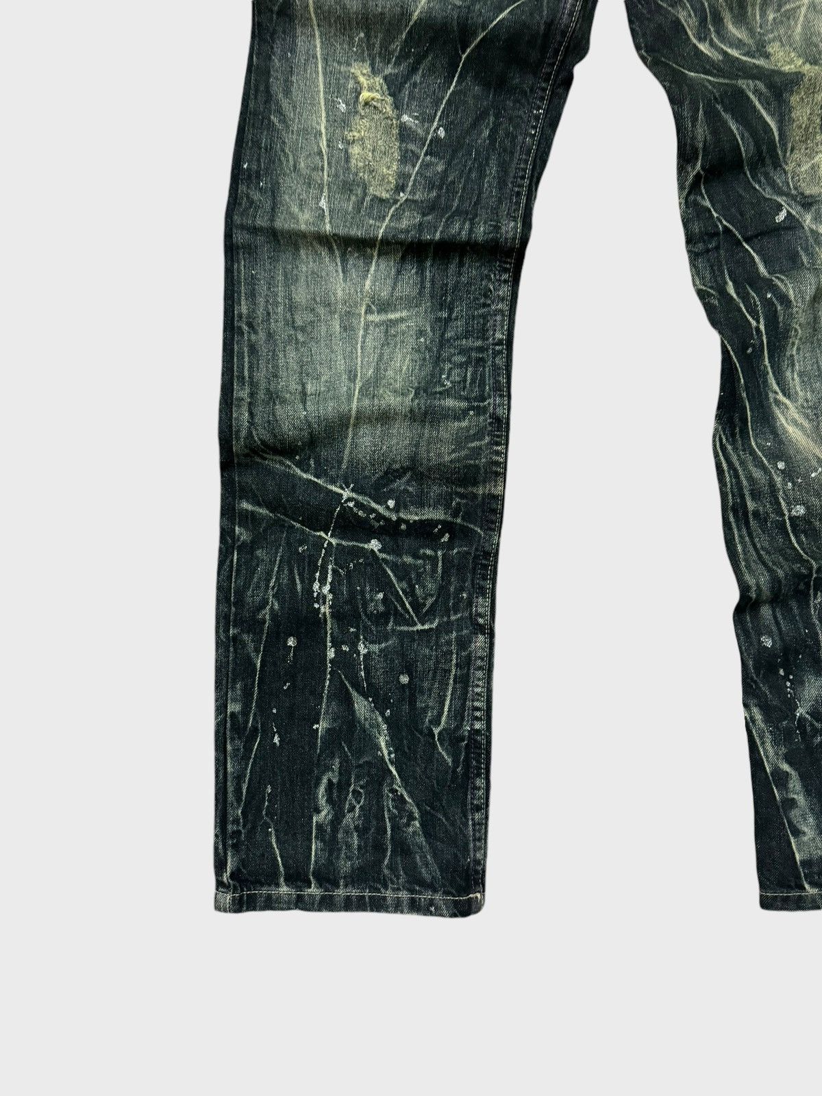 Hysteric Glamour × Japanese Brand NYLAUS JEANS Acid Wash Paint Splash Distressed Jeans Size US 30 / EU 46 - 7 Thumbnail