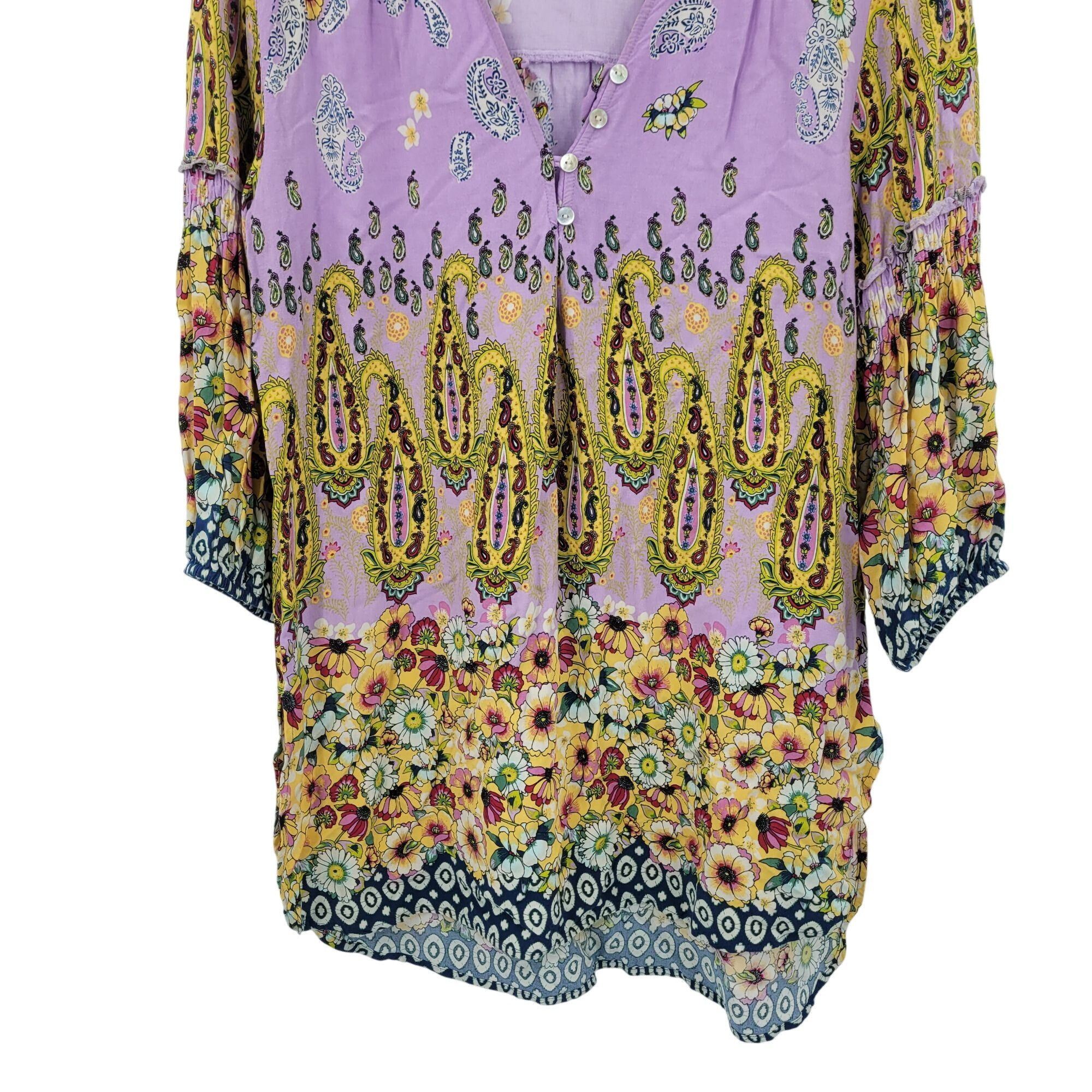 Anthropologie Anthropologie Fig & Flower Lavender Multicolor Boho Peasant Size L / US 10 / IT 46 - 9 Thumbnail