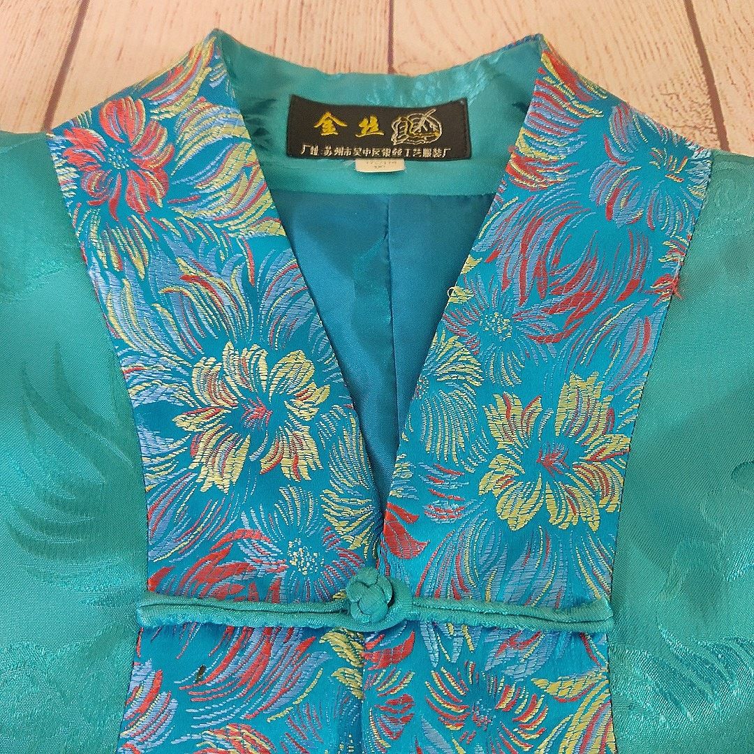 Vintage Vintage jewel tone embroidered button front oriental jacket Size L / US 10 / IT 46 - 7 Thumbnail