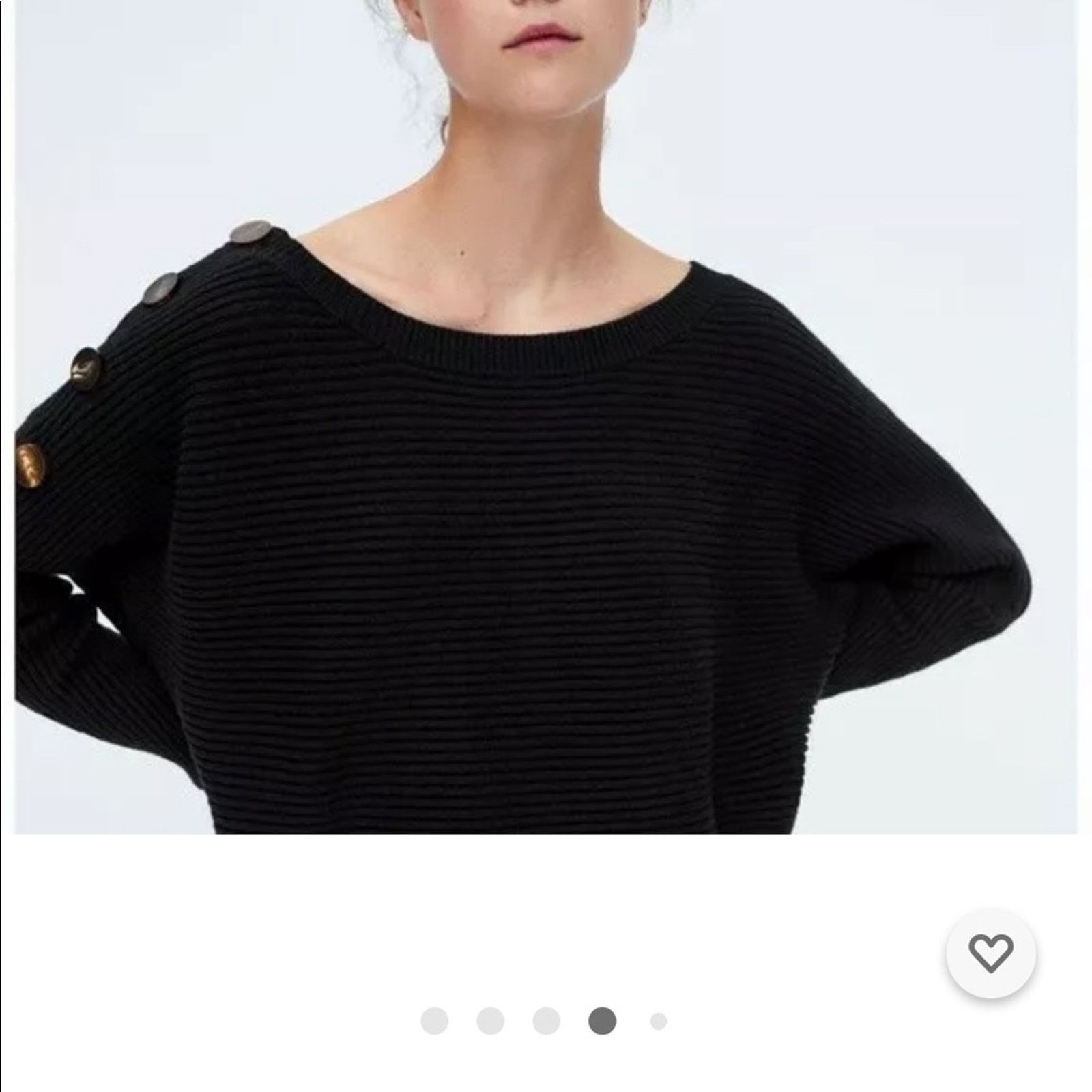 Zara Zara black knit ribbed bat sleeve sweater size Small Size S / US 4 / IT 40 - 3 Thumbnail