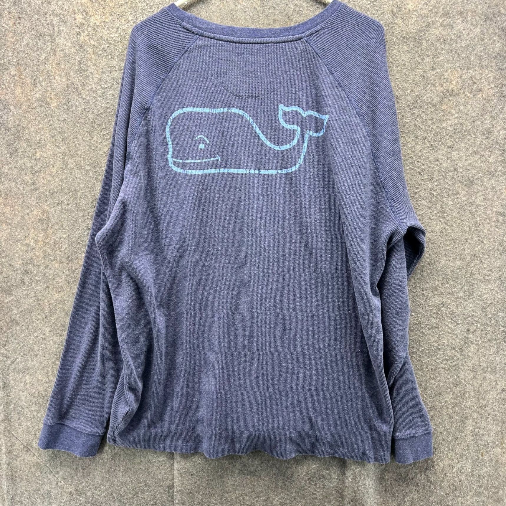 Vineyard Vines Vineyard Vines Shirt Mens 2XL Blue Whale Logo Long Sleeve Waffle Knit Cotton Size US XXL / EU 58 / 5 - 2 Thumbnail