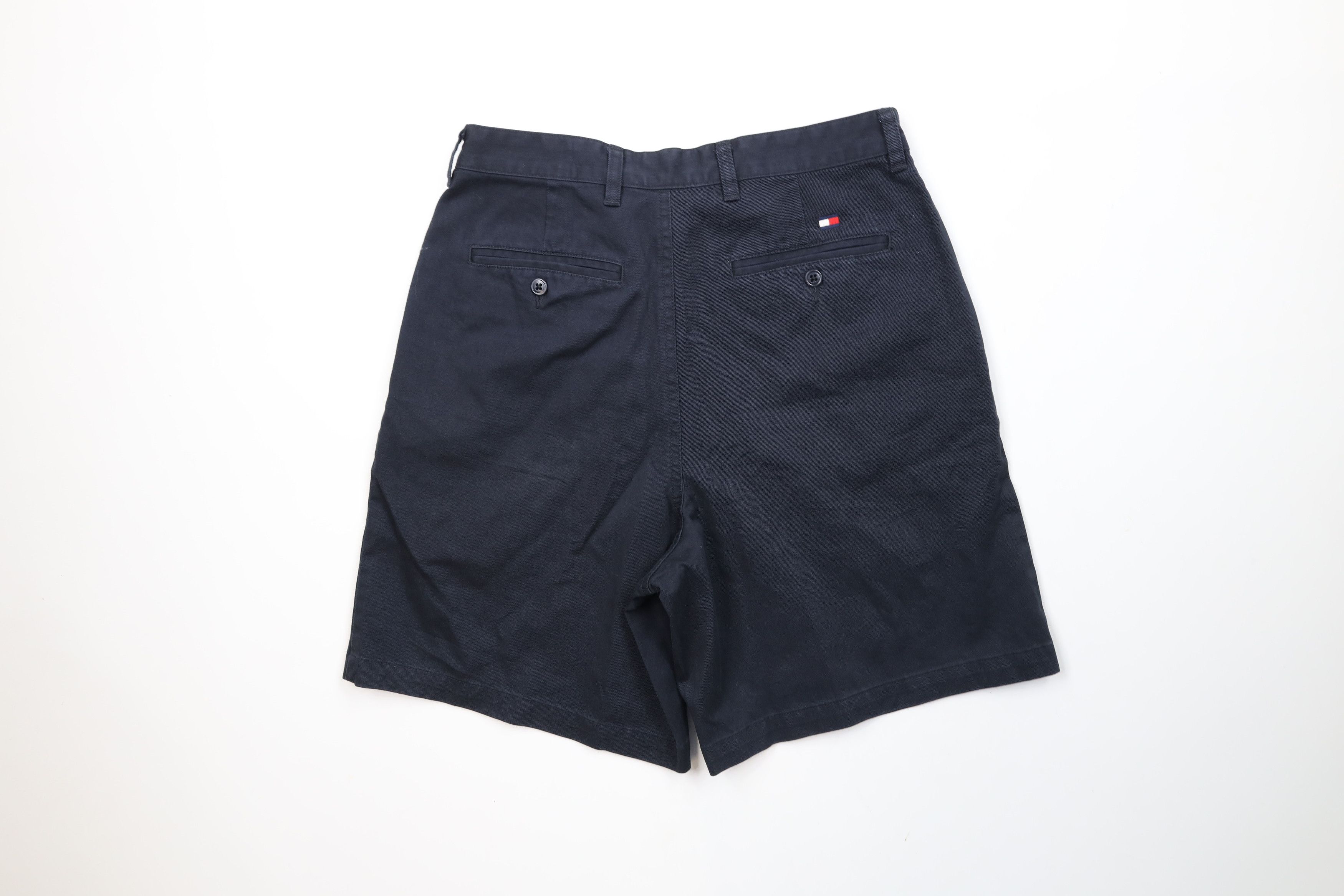 Tommy Hilfiger × Vintage Vintage 90s Tommy Hilfiger Above Knee Chino Shorts Navy Blue Size US 32 / EU 48 - 7 Thumbnail