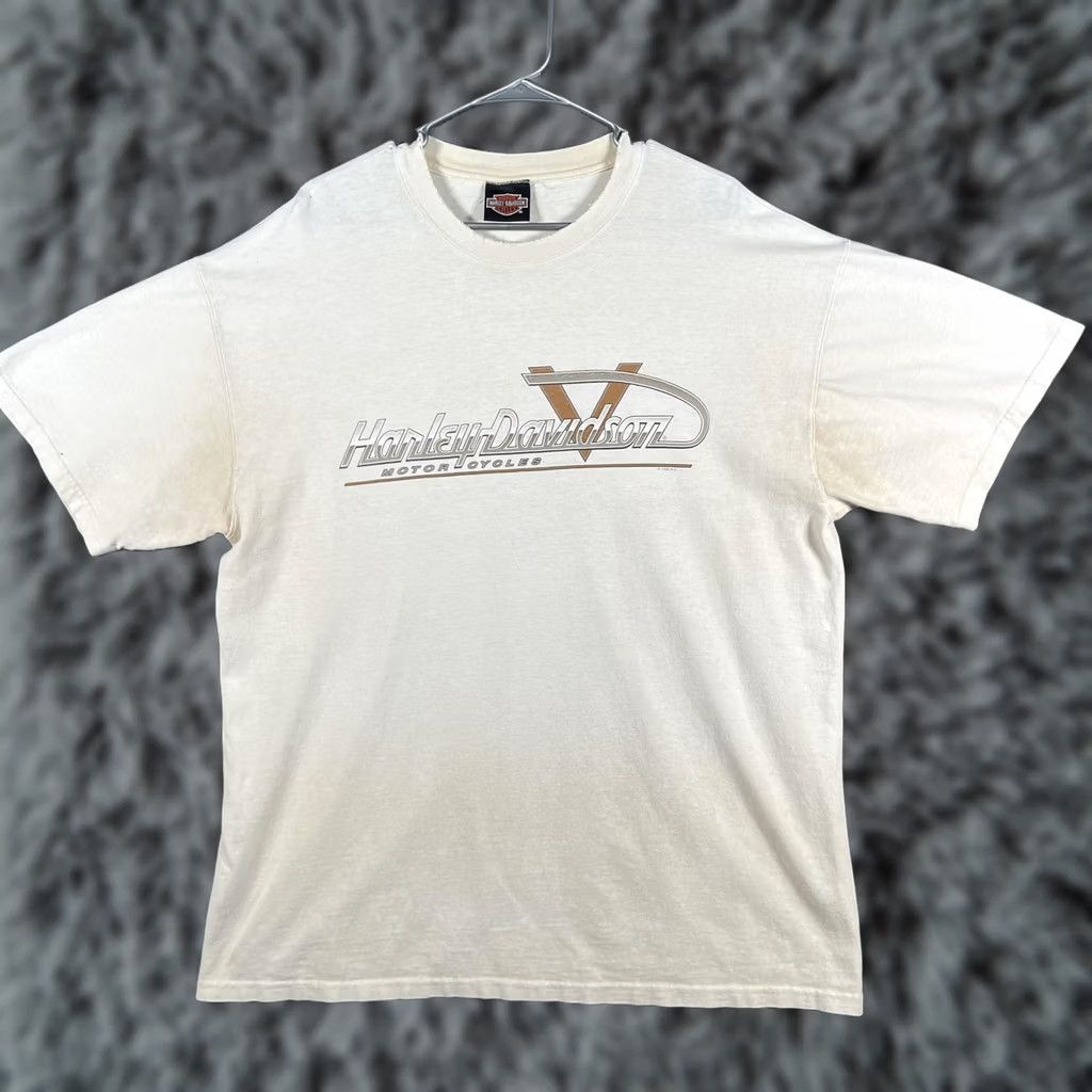 Harley Davidson VINTAGE Harley-Davidson Shirt Mens XL White 1999 Biker Tee Florida Ft Lauderdale 90s Logo Graphic Print Crew Neck Short Sleeve Mens Size US XL / EU 56 / 4 - 1 Thumbnail