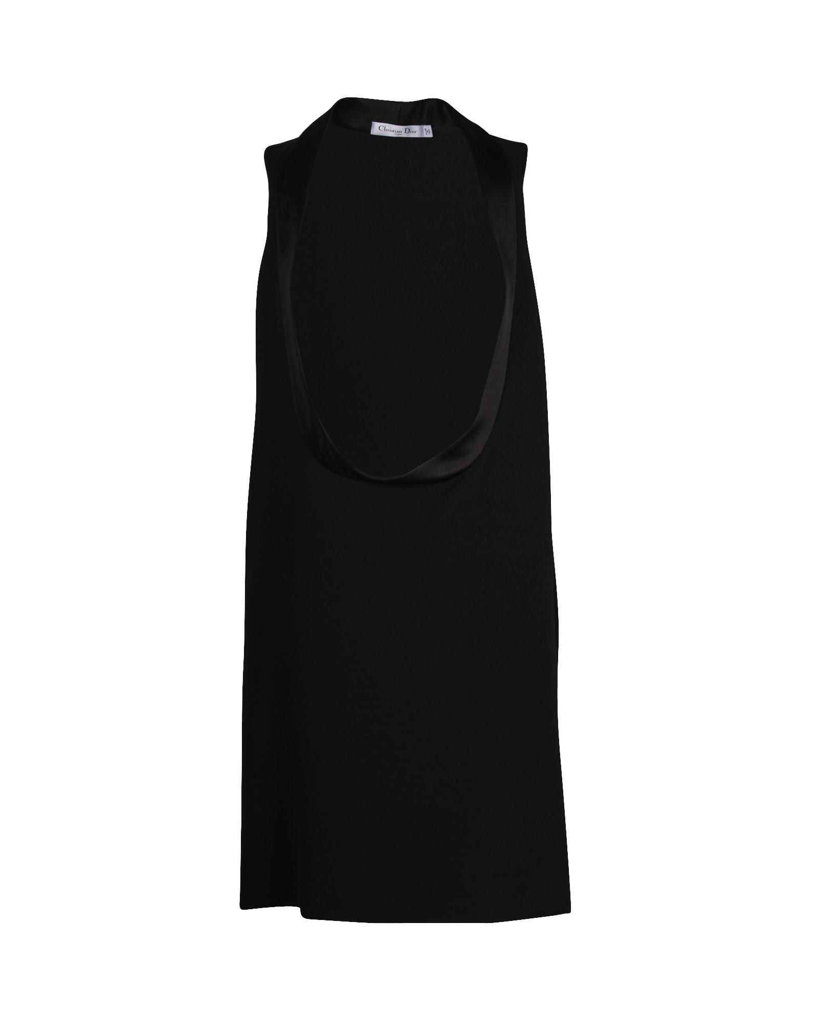 image of Dior Luxury Black Wool Open Front Dress, Women's (Size XS)