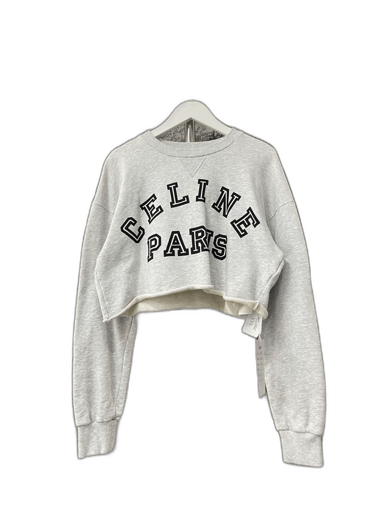 Celine Celine Parks Cropped Sweatshirt in Gray Size US XS / EU 42 / 0 - 1 Thumbnail