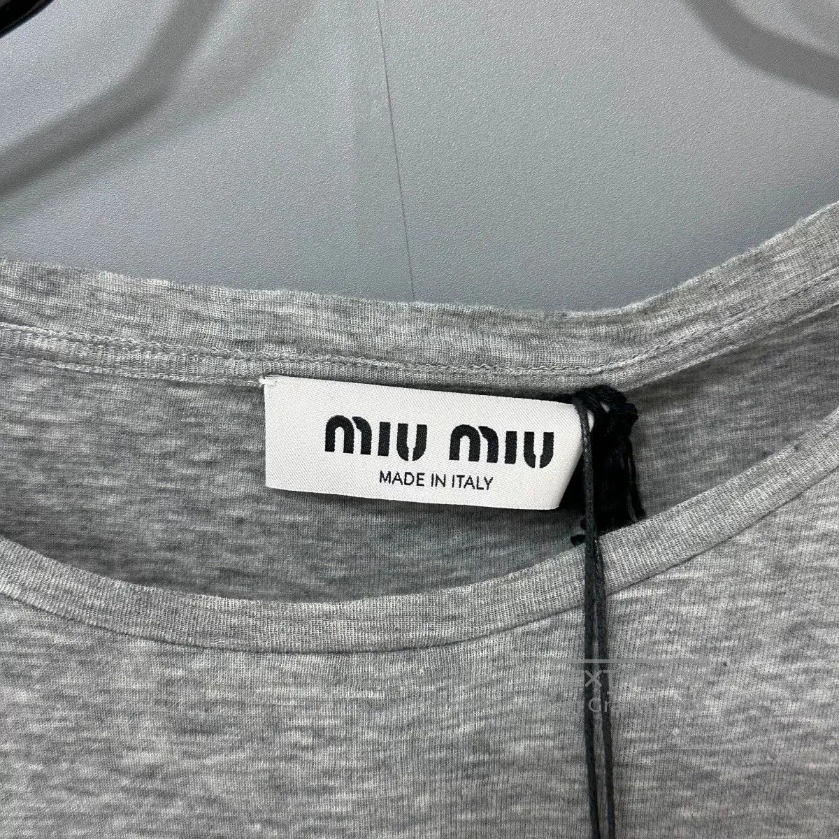 Miu Miu Miumiu Gray Lace Hem Long Sleeve Top. Size M / US 6-8 / IT 42-44 - 6 Thumbnail