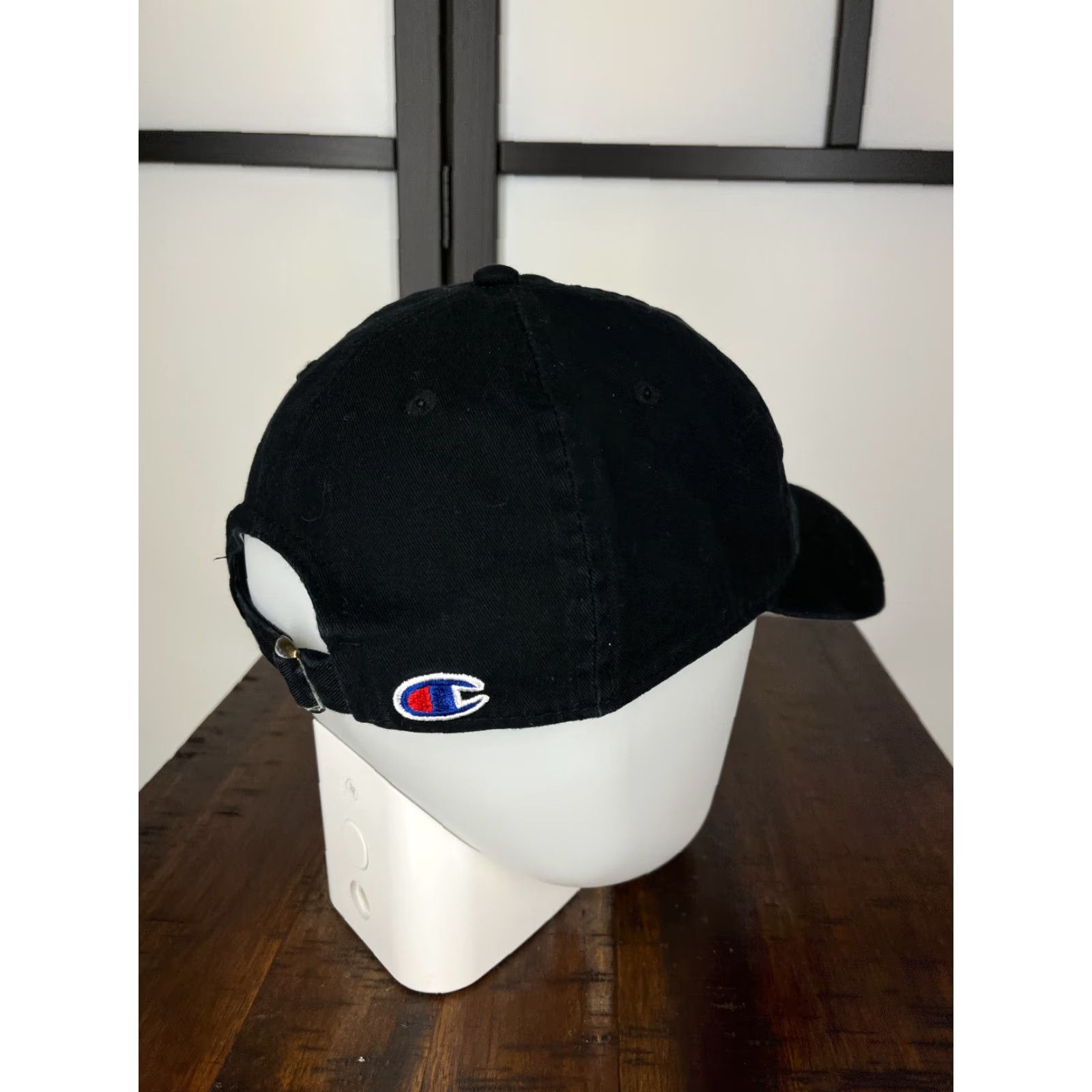 Champion Champion Hat Cap Strap Back Adult One Size Black Embroidered 100% Cotton Golf Hat/Cap Mens Size ONE SIZE - 7 Thumbnail