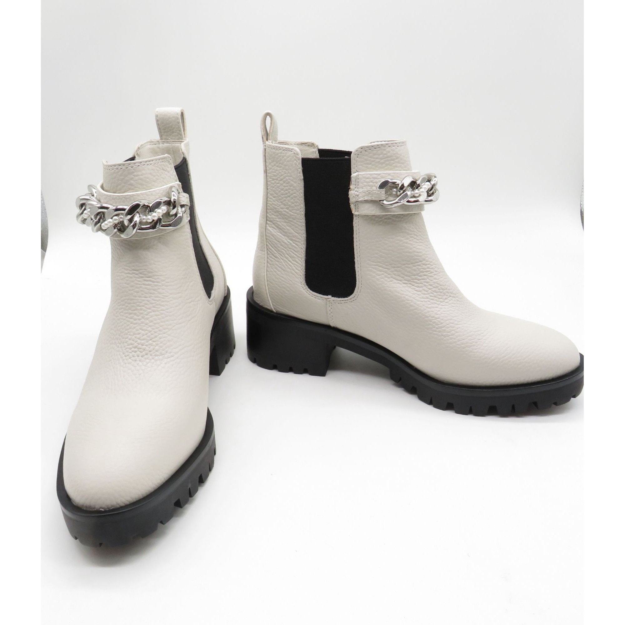 Other Karl Lagerfeld Paris Pierson Womens White Leather Boots Chun Size US 6.5 / IT 36.5 - 4 Thumbnail