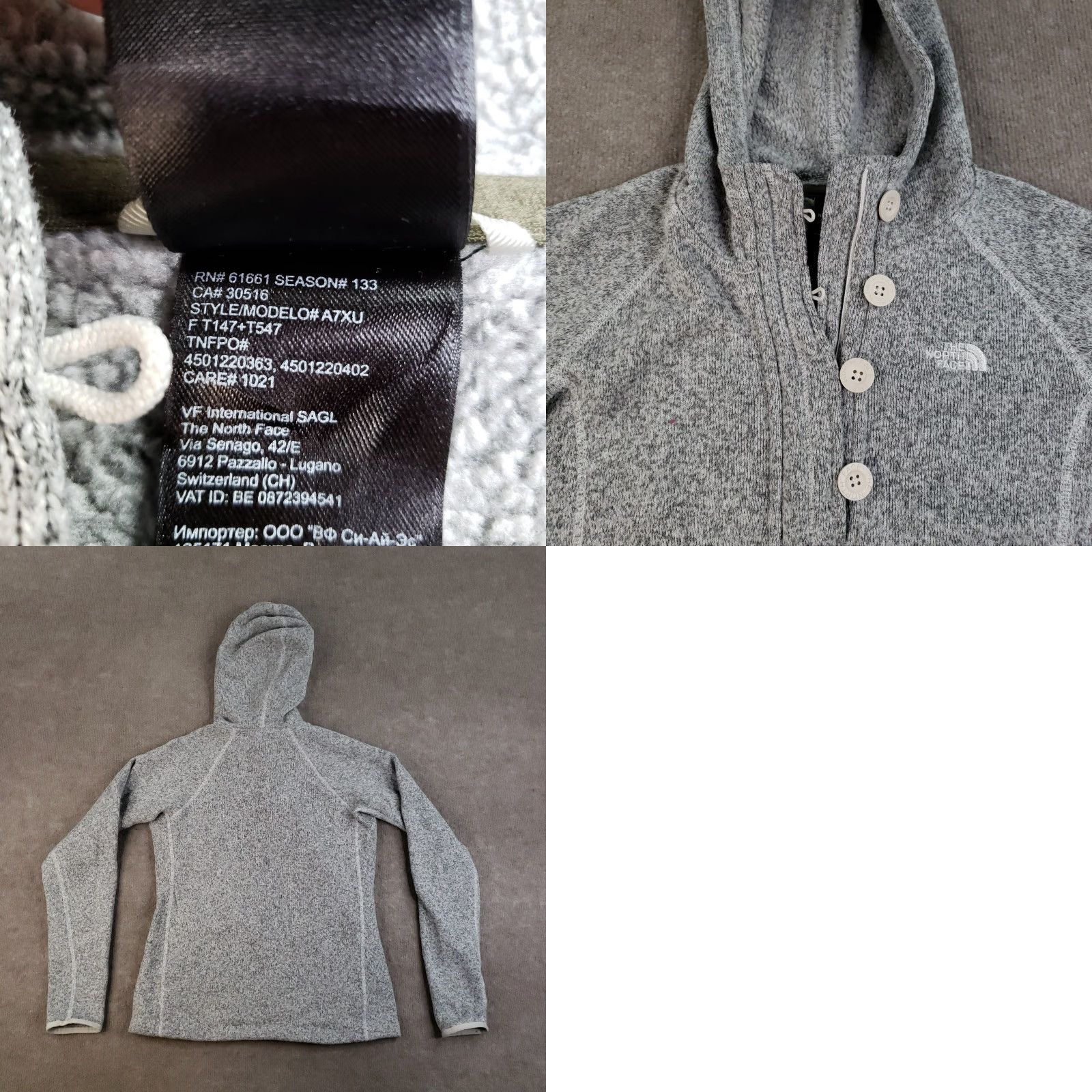 The North Face VINTAGE North Face Crescent Sunset Hoodie Womens M Gray Pullover Sweatshirt Button Size M / US 6-8 / IT 42-44 - 8 Thumbnail