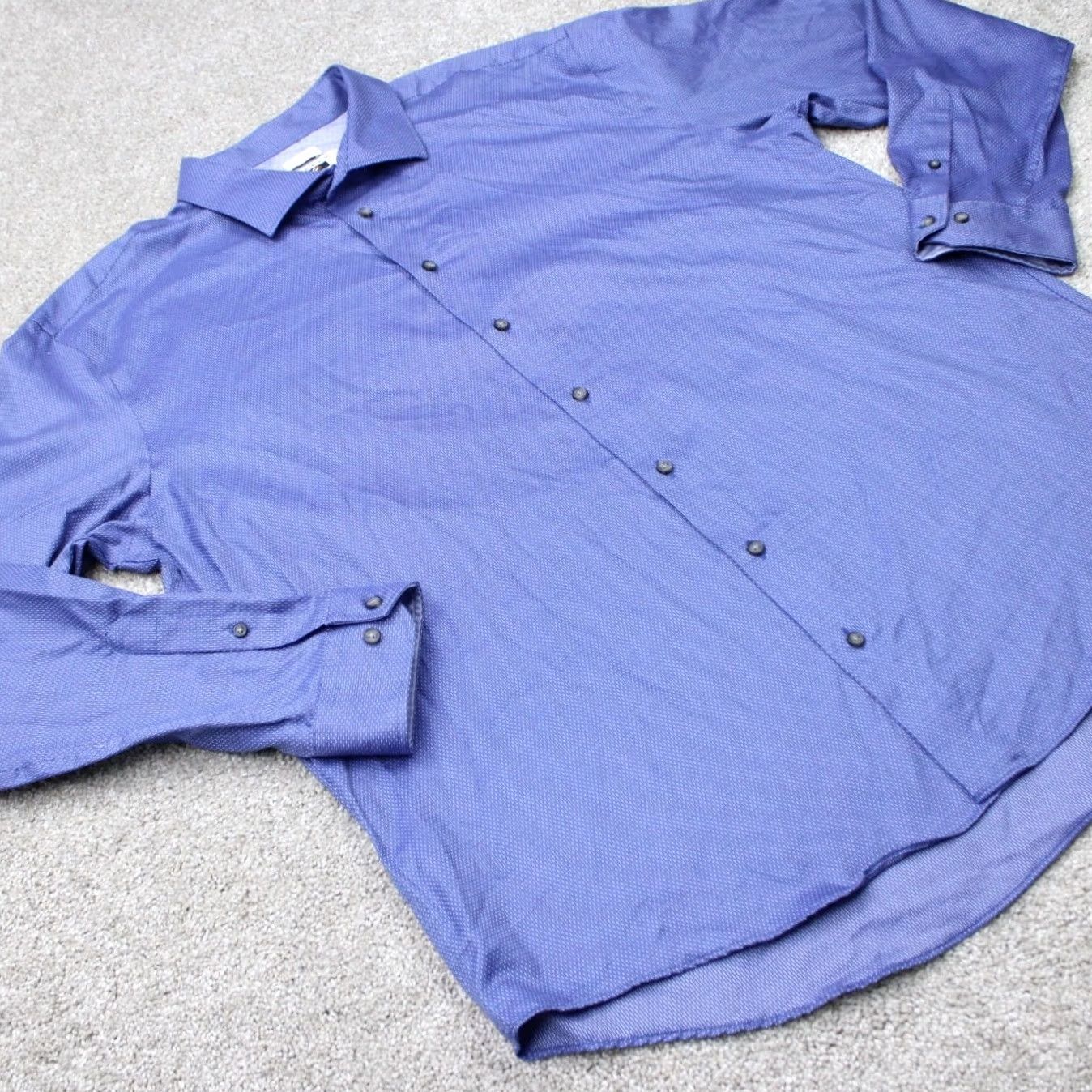 Joseph Abboud Joseph Abboud Shirt Mens 3XLT XXXL-Tall Blue Non-Iron 100% Cotton Long Sleeve Long Sleeve Shirt (Geometric) Mens Blue 3XLT XXXL-Tall Size US XXL / EU 58 / 5 - 5 Thumbnail