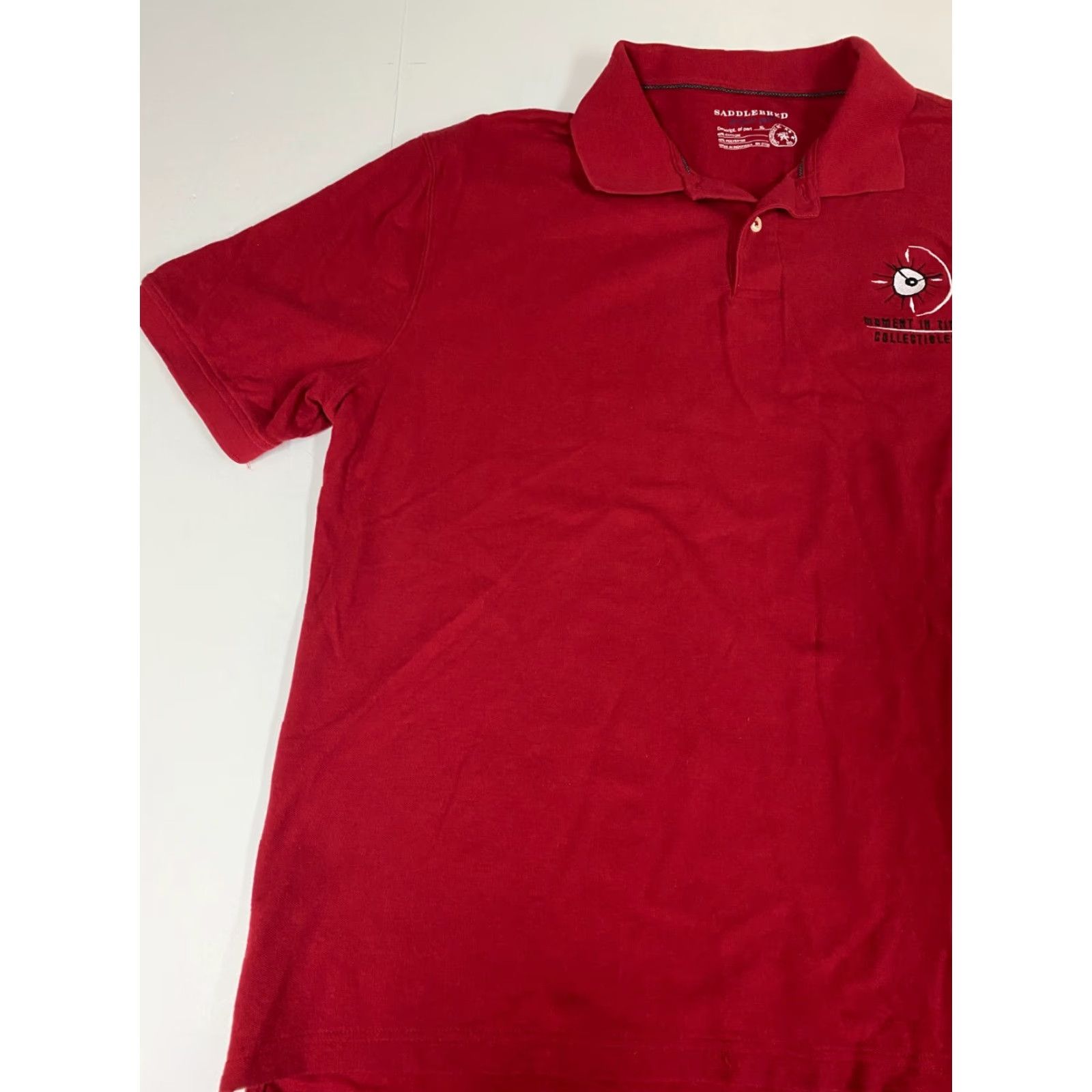Vintage Saddlebred Polo Shirt Mens XL Red Solid Short Sleeve Collared Knit Polyester Logo Breathable Golf Vintage: No (if allowed) Size US XL / EU 56 / 4 - 3 Thumbnail