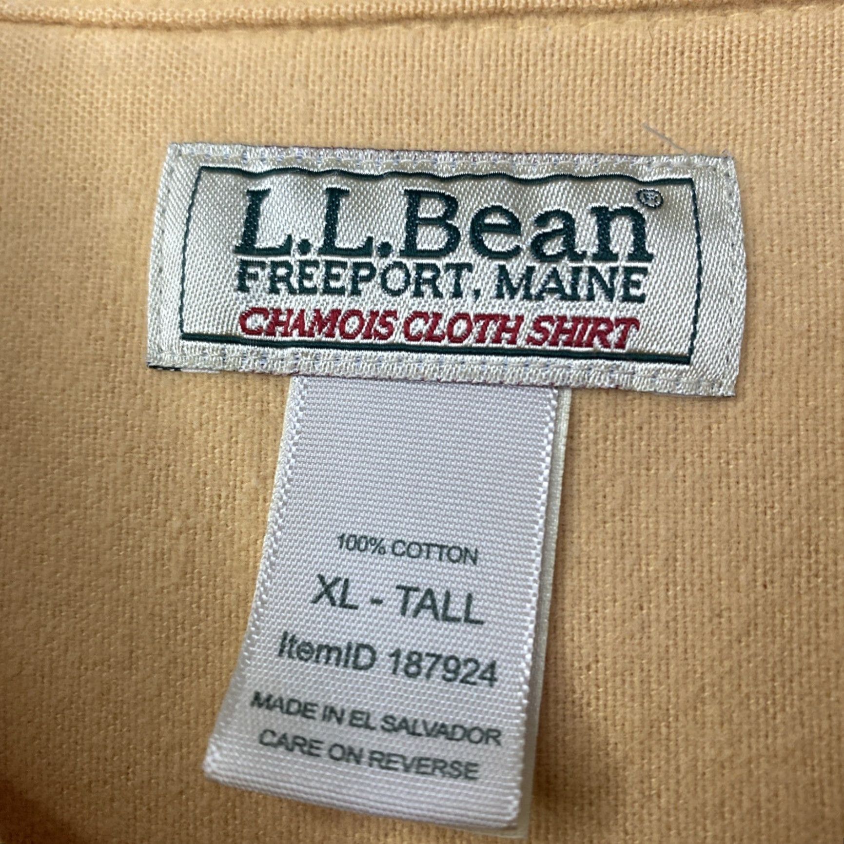 Vintage VTG LL Bean Chamois Shirt Mens XLT Regular Fit Flannel Outdoor 90s Yellow Cotton Button-Up Pockets Heavyweight Casual Workwear Vintage Size US M / EU 48-50 / 2 - 2 Thumbnail