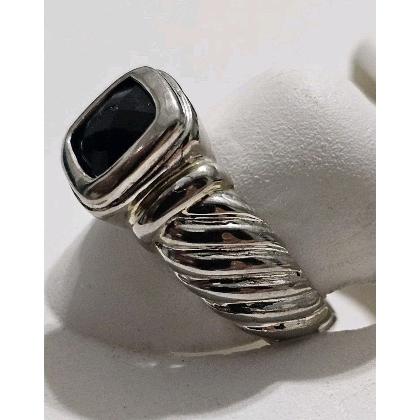 Other Black Stone Sterling Silver 925 Ring Size 8 Size ONE SIZE - 4 Thumbnail