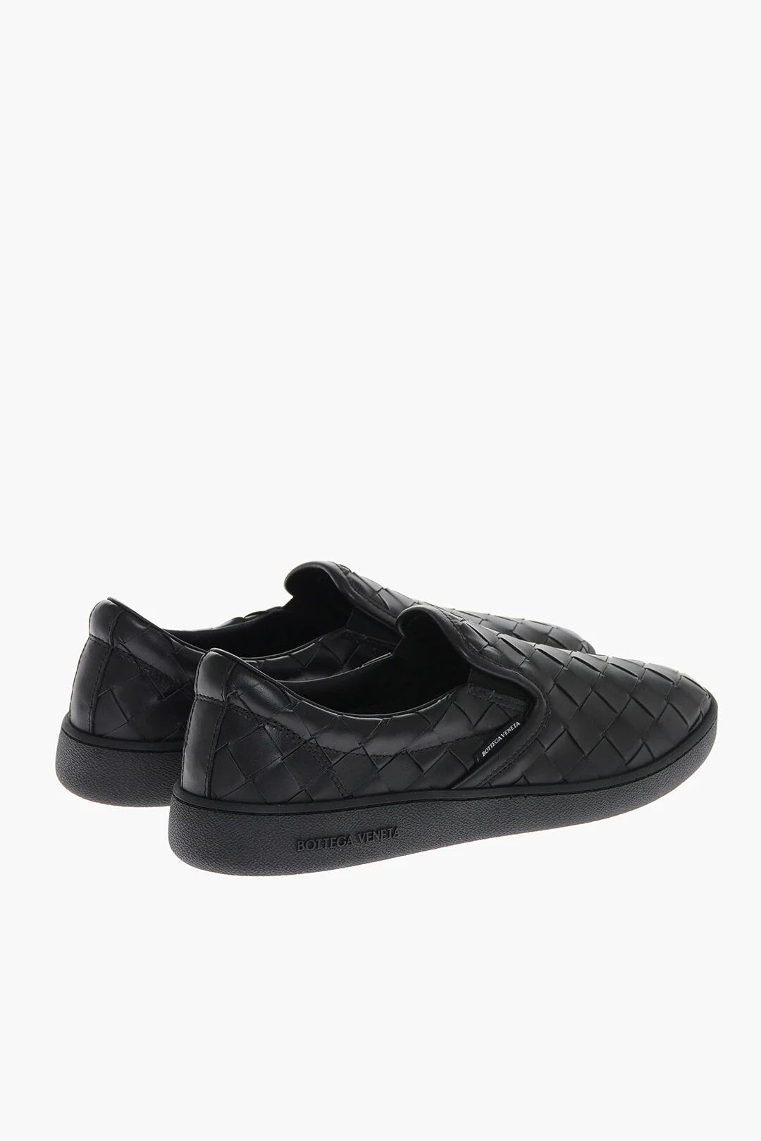 Bottega Veneta og1mm0426 Woven Leather Slip-On Sneakers in Black Size US 6 / EU 39 - 3 Thumbnail