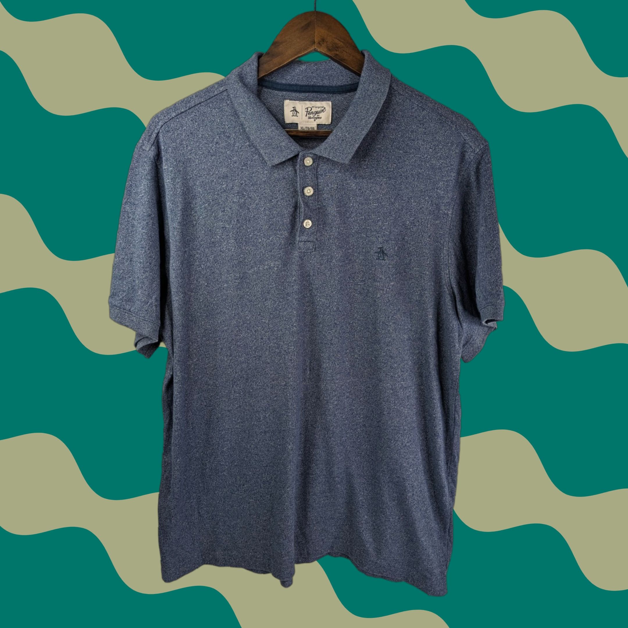 Vintage Penguin Polo Shirt Men's XL Navy Short Sleeve Cotton Blend Solid Polo Size US XL / EU 56 / 4 - 1 Thumbnail