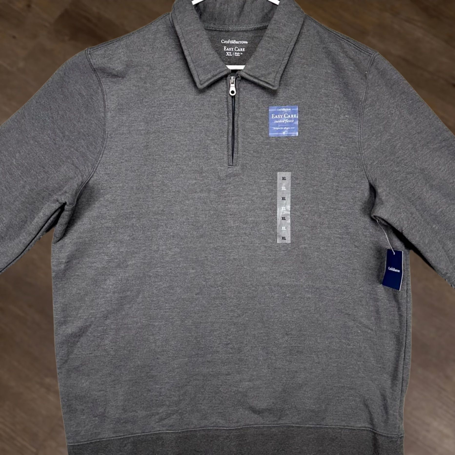 Croft & Barrow Croft & Barrow Pullover Polo Sweatshirt Adult XL Gray Quarter Zip Mens New Size US XL / EU 56 / 4 - 1 Thumbnail