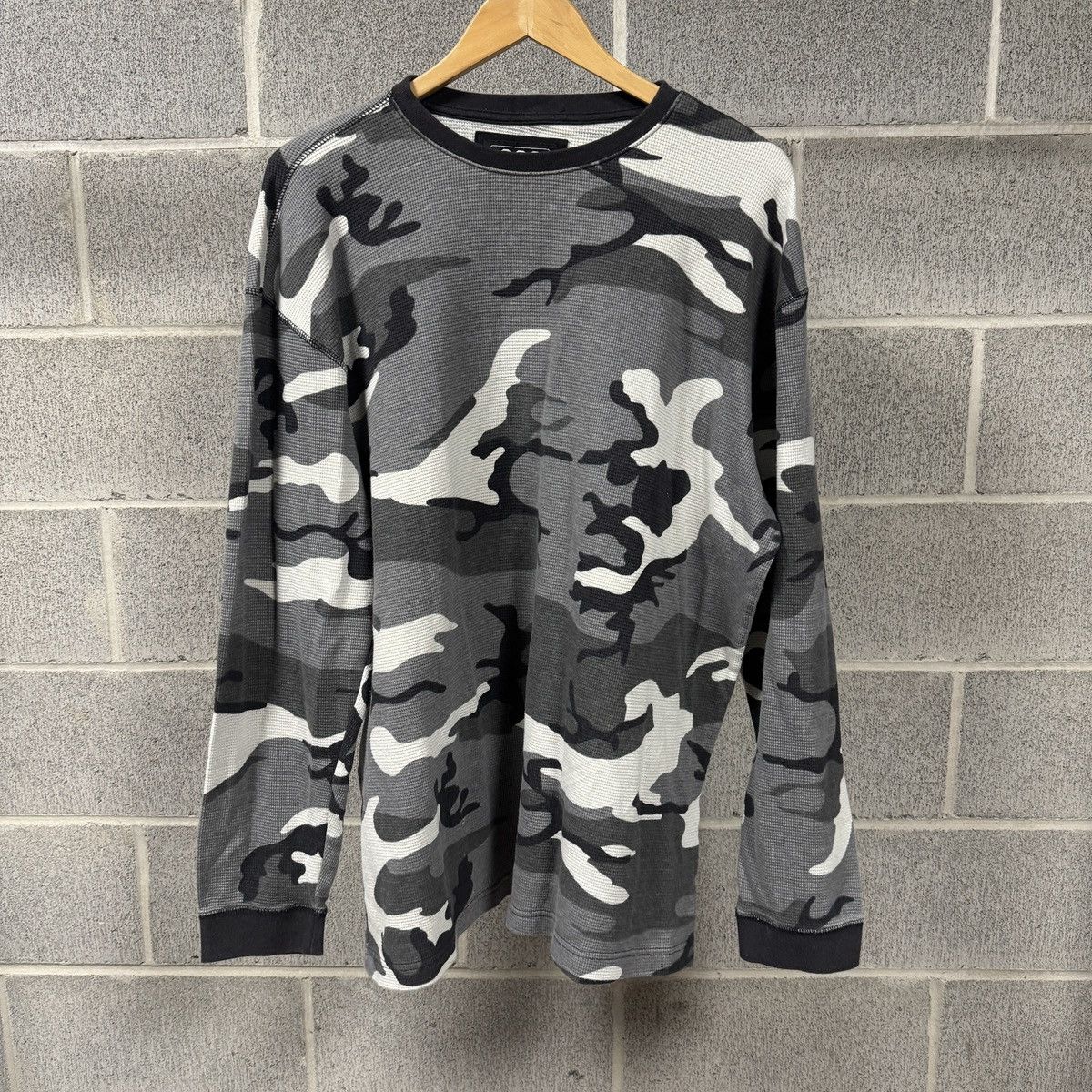 Vintage Snow Camo Thermal Longsleeve Shirt Faded ERD Grunge Chrome Size US XXL / EU 58 / 5 - 1 Thumbnail