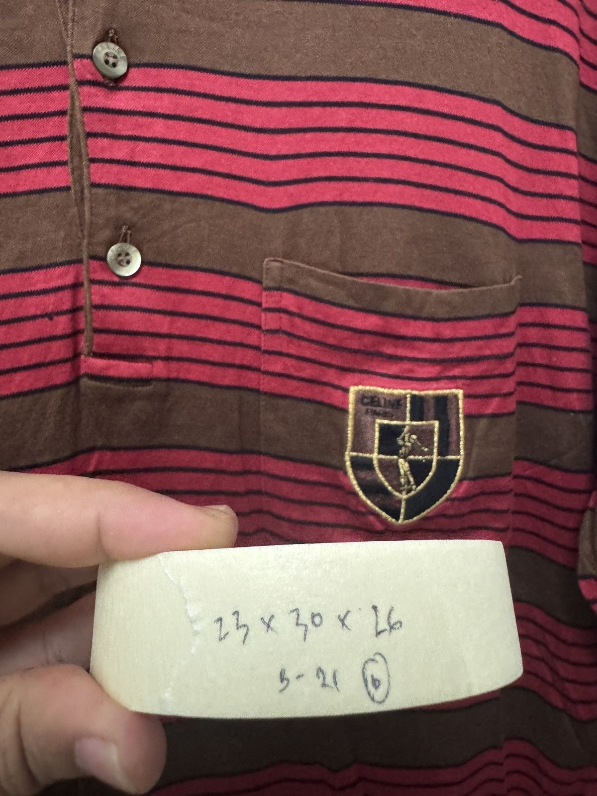 Celine Celine Polo Golf Single Pocket Line Collar Tee Size US XL / EU 56 / 4 - 9 Thumbnail