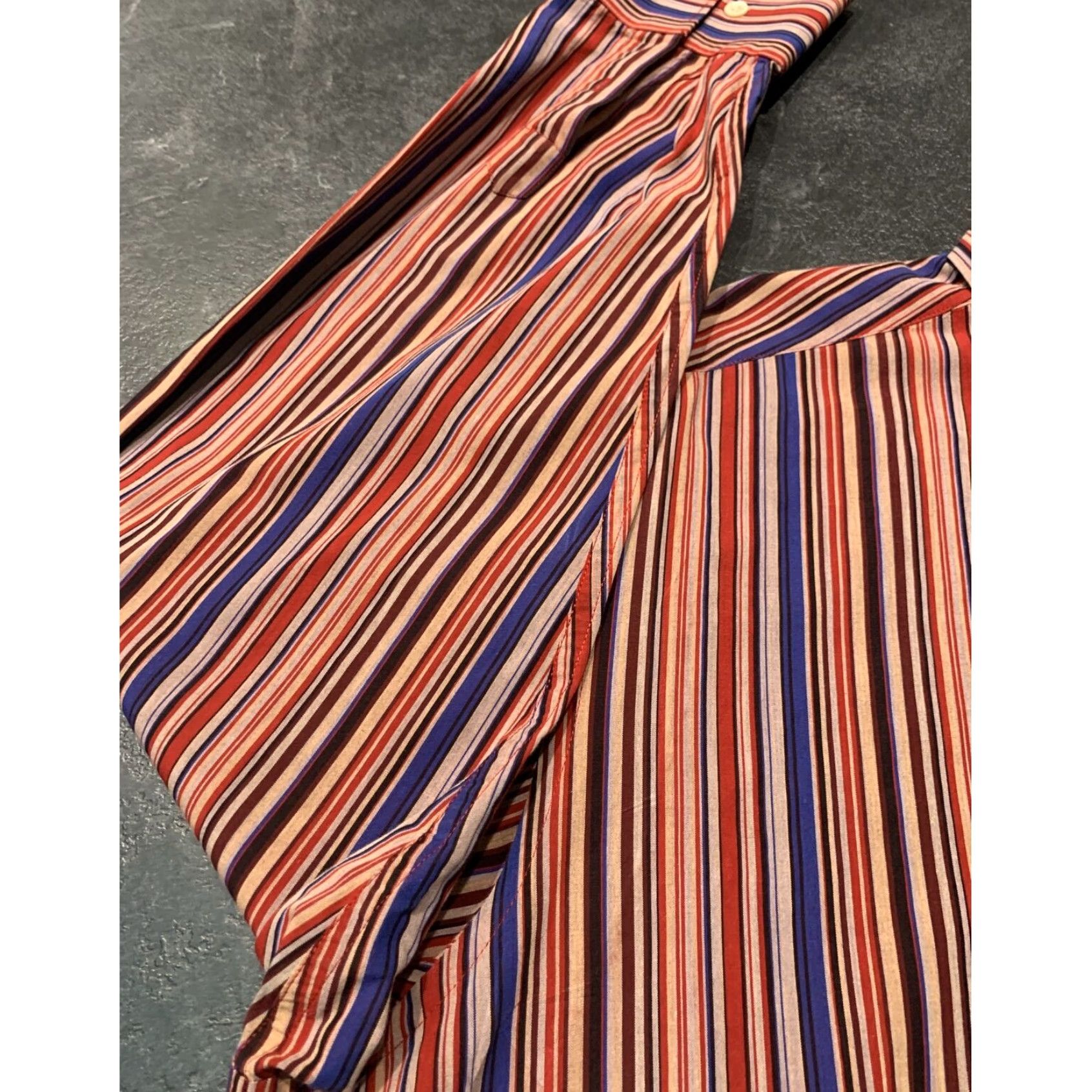 Vintage Martin Gordon Mens Stripe Shirt Large L Button Front Long Sleeve Cotton Size US L / EU 52-54 / 3 - 6 Thumbnail
