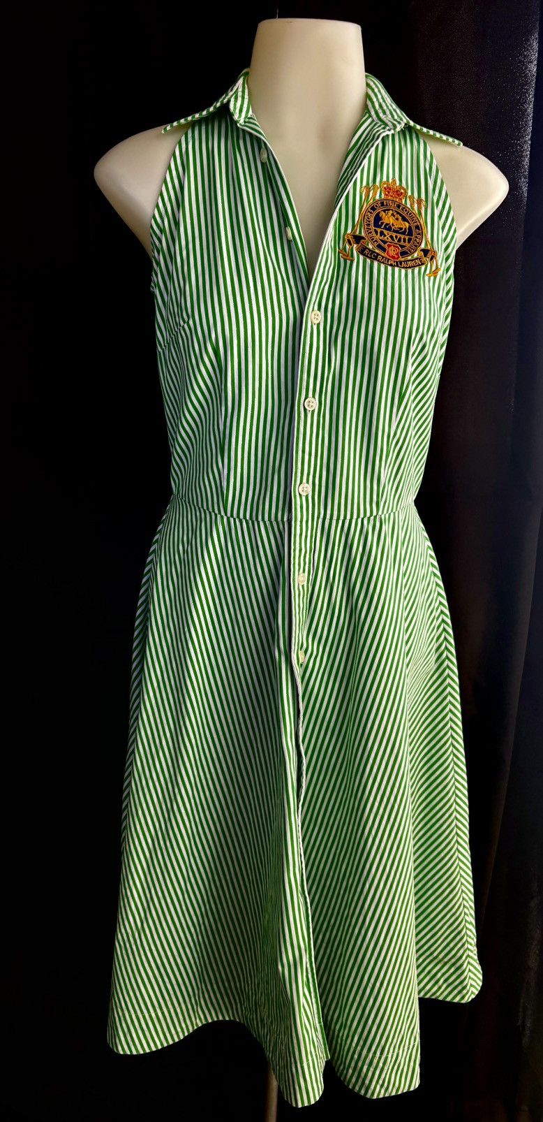 Ralph Lauren green stripe dress