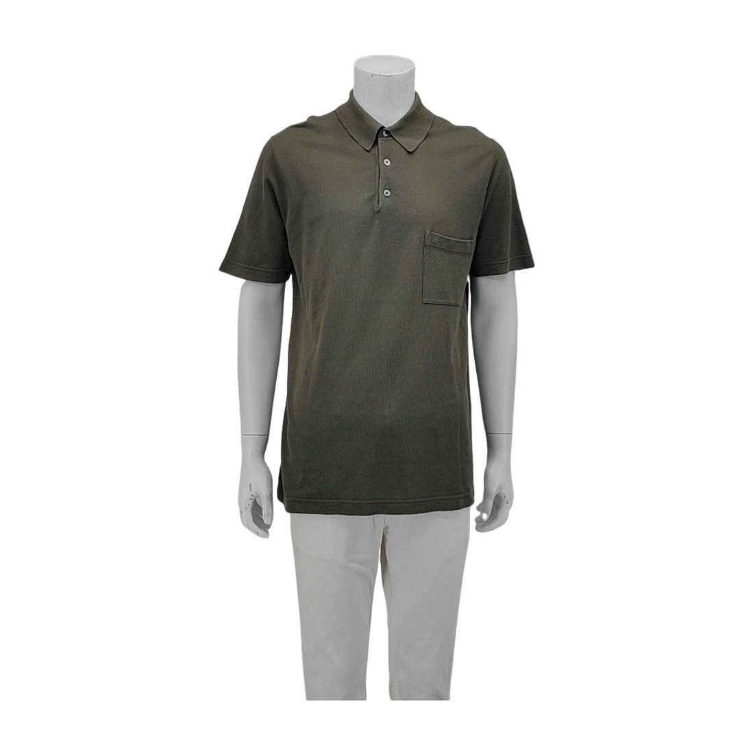 Hermes Hermès Olive Cotton Piqué Polo Shirt XL Size US XL / EU 56 / 4 - 1 Thumbnail