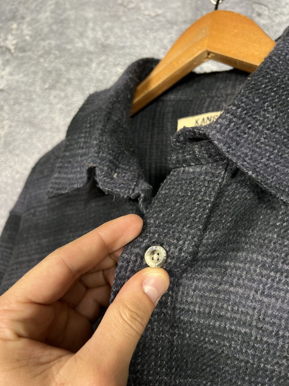 Kansai Yamamoto Vintage Kansai Yamamoto Oversized Wool Flannel Shirt Size US XXL / EU 58 / 5 - 4 Thumbnail
