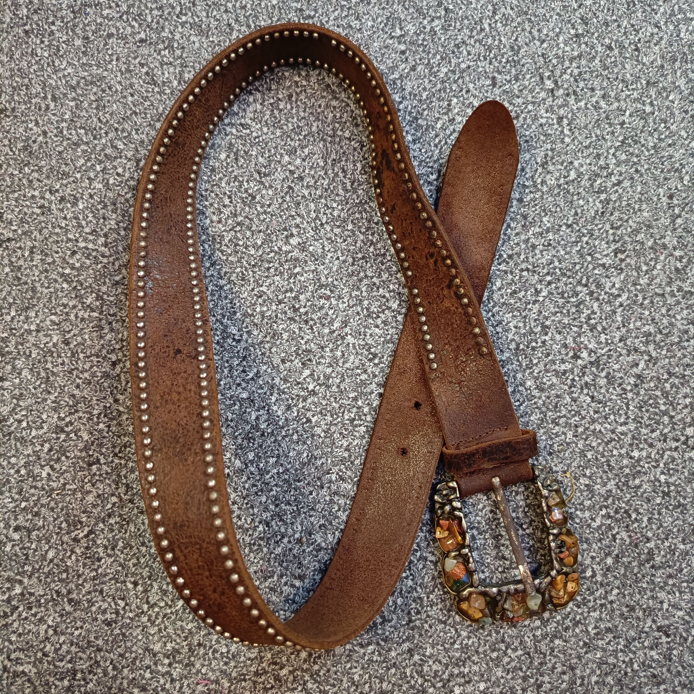 Japanese Brand 🔥🔥 Vintage Studded Japanese Rare Gem Stone Belts Size ONE SIZE - 2 Thumbnail