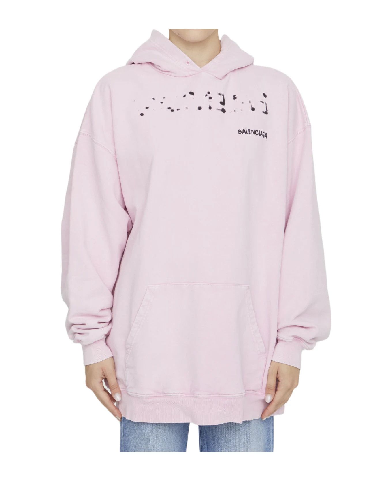 Balenciaga o1s1rm1125 Hand-Drawn Balenciaga Hoodie Medium Fit in Pink Size L / US 10 / IT 46 - 1 Thumbnail