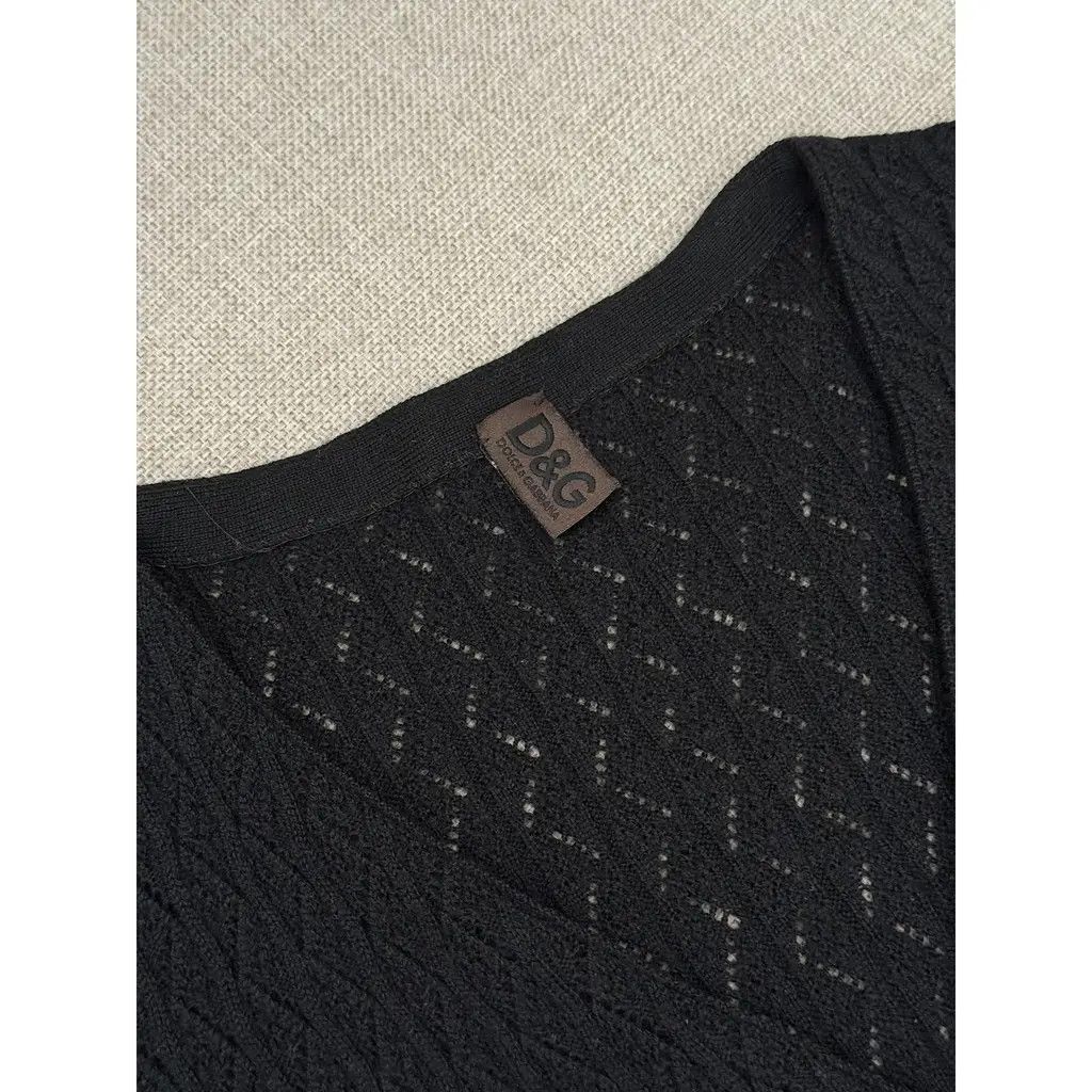 Dolce & Gabbana D&G Vintage Black Knit Button-Down Sweater Dress Size IT38 Size XS / US 0-2 / IT 36-38 - 4 Thumbnail