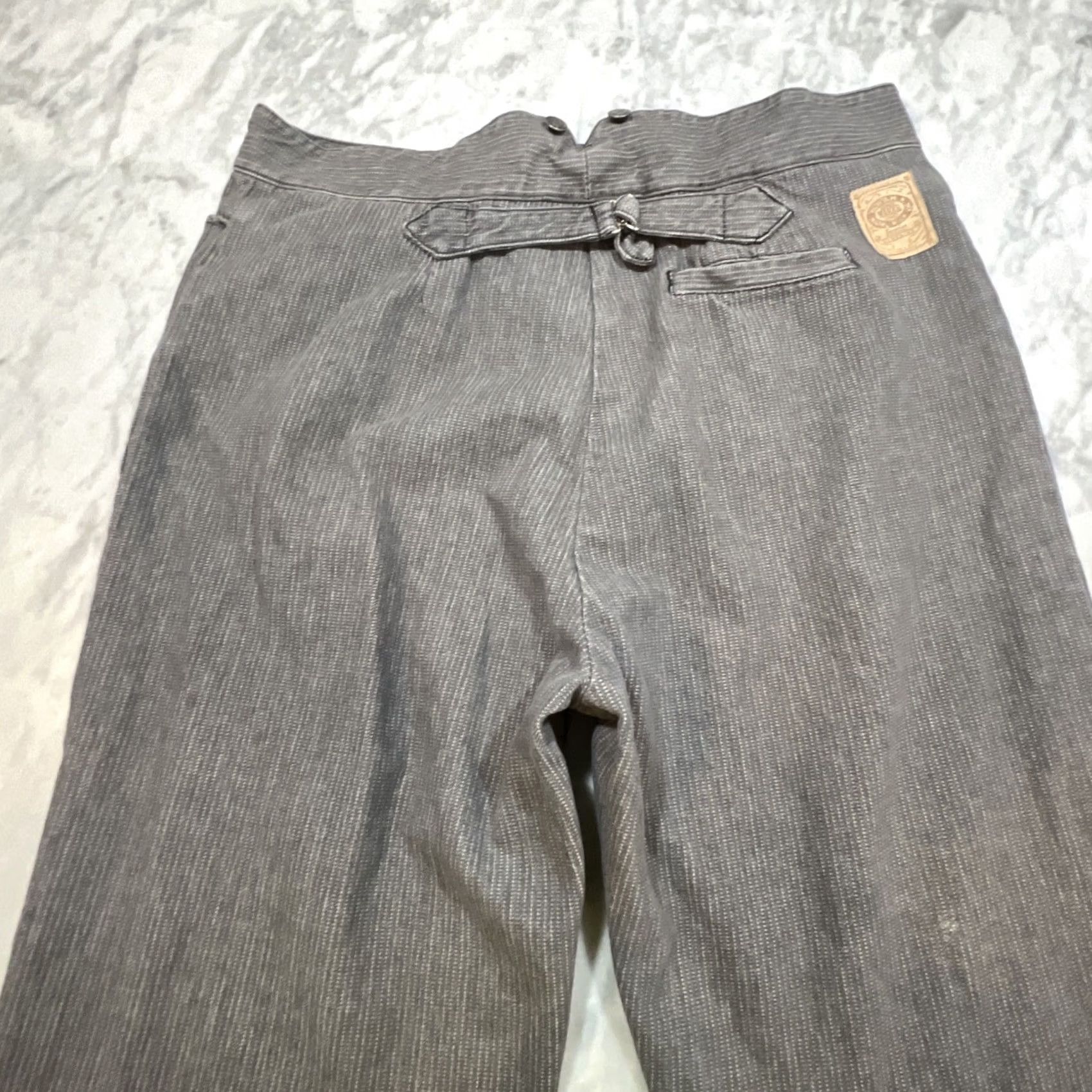 Vintage VINTAGE Wahmaker Jeans Men’s 42x30 Grey Button Fly Buckle Back Striped Western Size US 42 / EU 58 - 7 Thumbnail